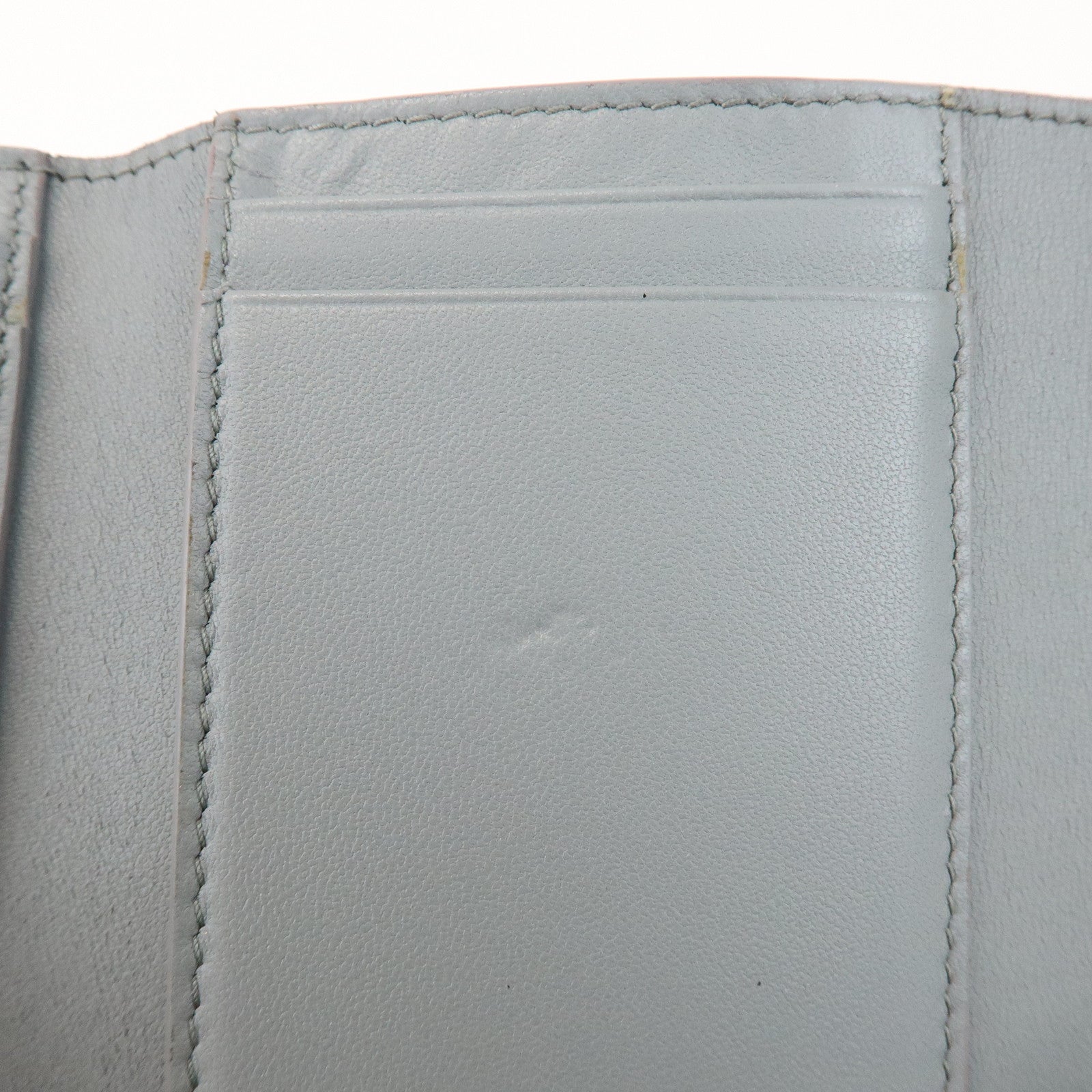 Christian Dior Montaigne Leather Compact Lotus Wallet Gray