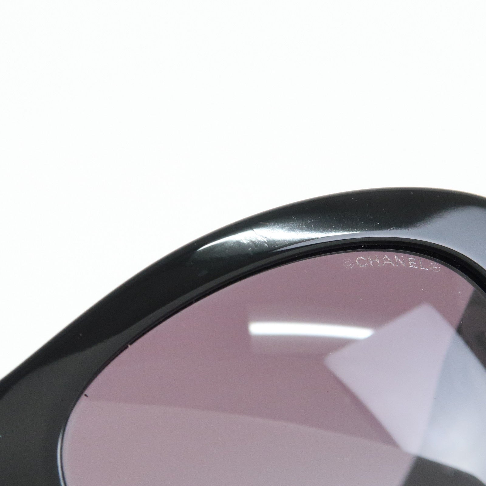 CHANEL COCO Mark Plastic Butterfly Sunglasses 54□19 Black 5492-A