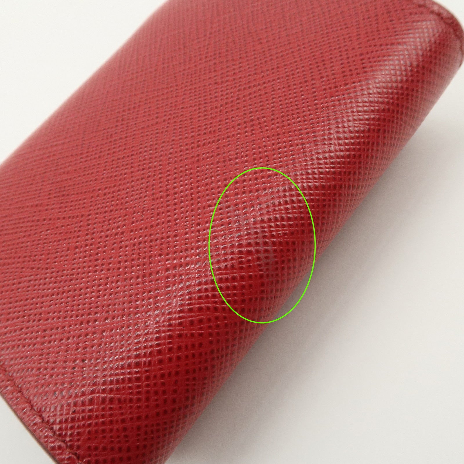 PRADA Saffiano Leather Tri-fold Compact Wallet Red 1MH021
