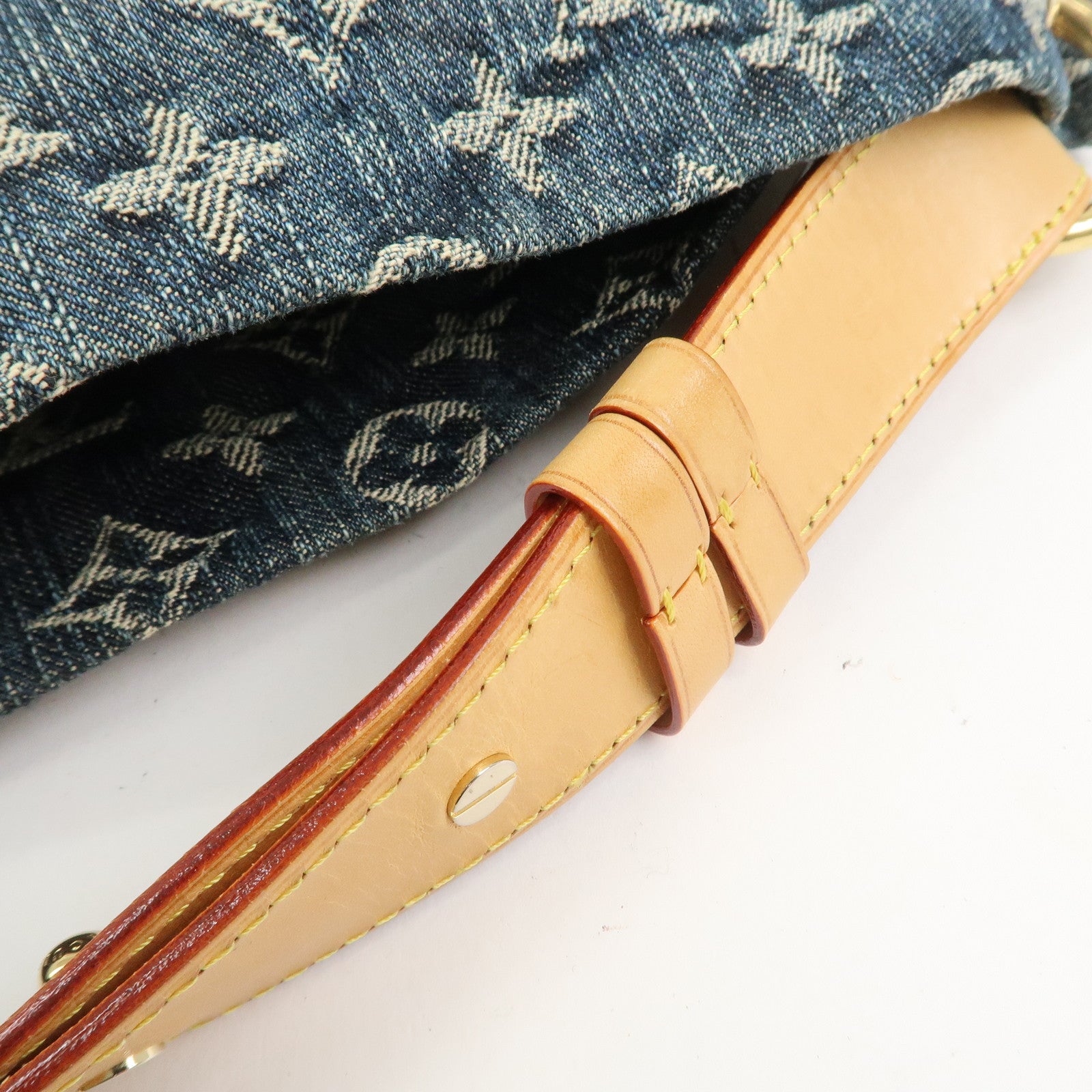 Louis Vuitton Monogram Denim Daily GM Shoulder Bag Gris Bleu M40493