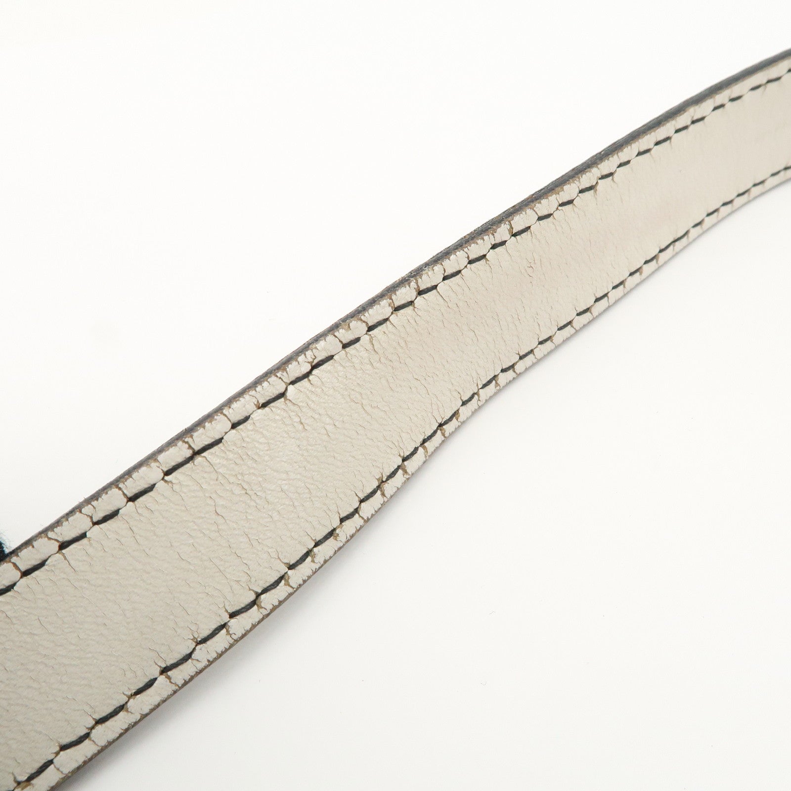 FENDI Mamma Baguette Zucchino Leather Canvas Shoulder Bag 8BR001 Used