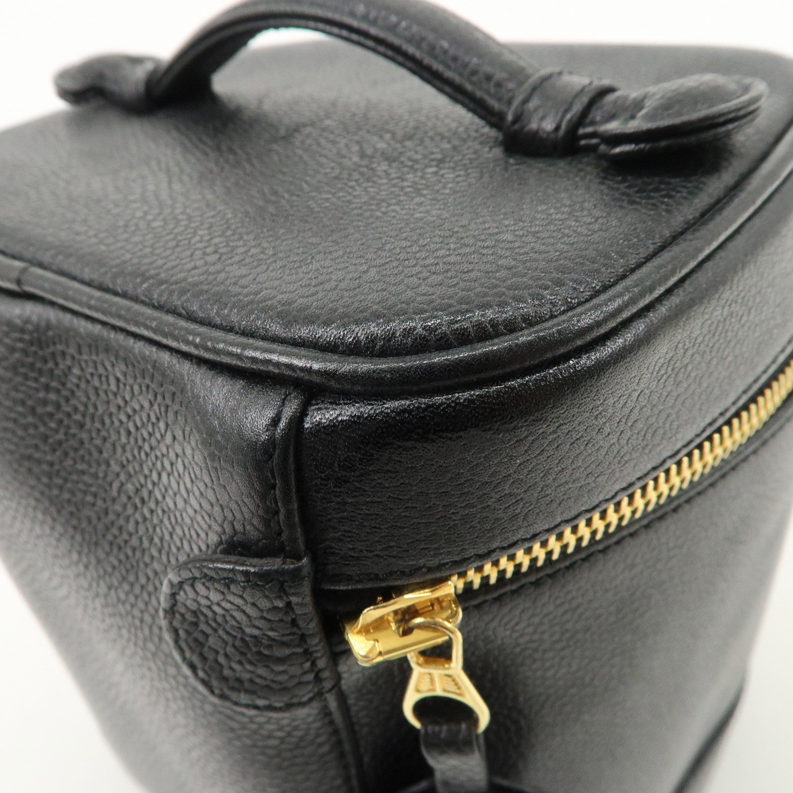 CHANEL COCO Mark Caviarskin Vanity Bag Hand Bag Cosmetic Bag Black A01998