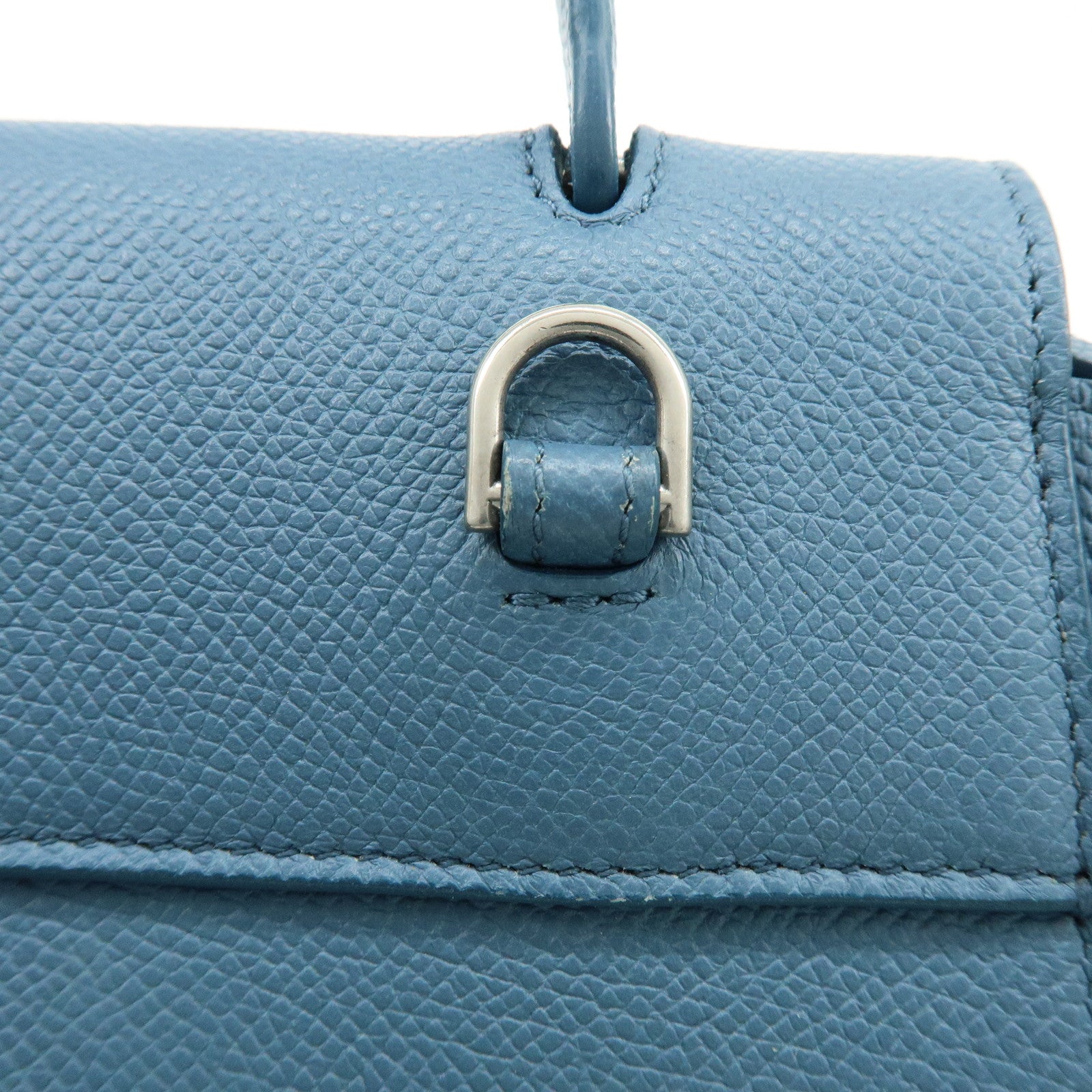 CELINE Belt Bag Leather 2Way Bag Hand Bag Shoulder Bag Blue