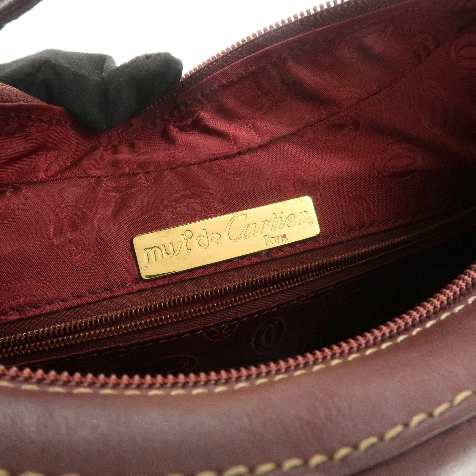 Cartier Must de Cartier Leather Shoulder Bag Bordeaux