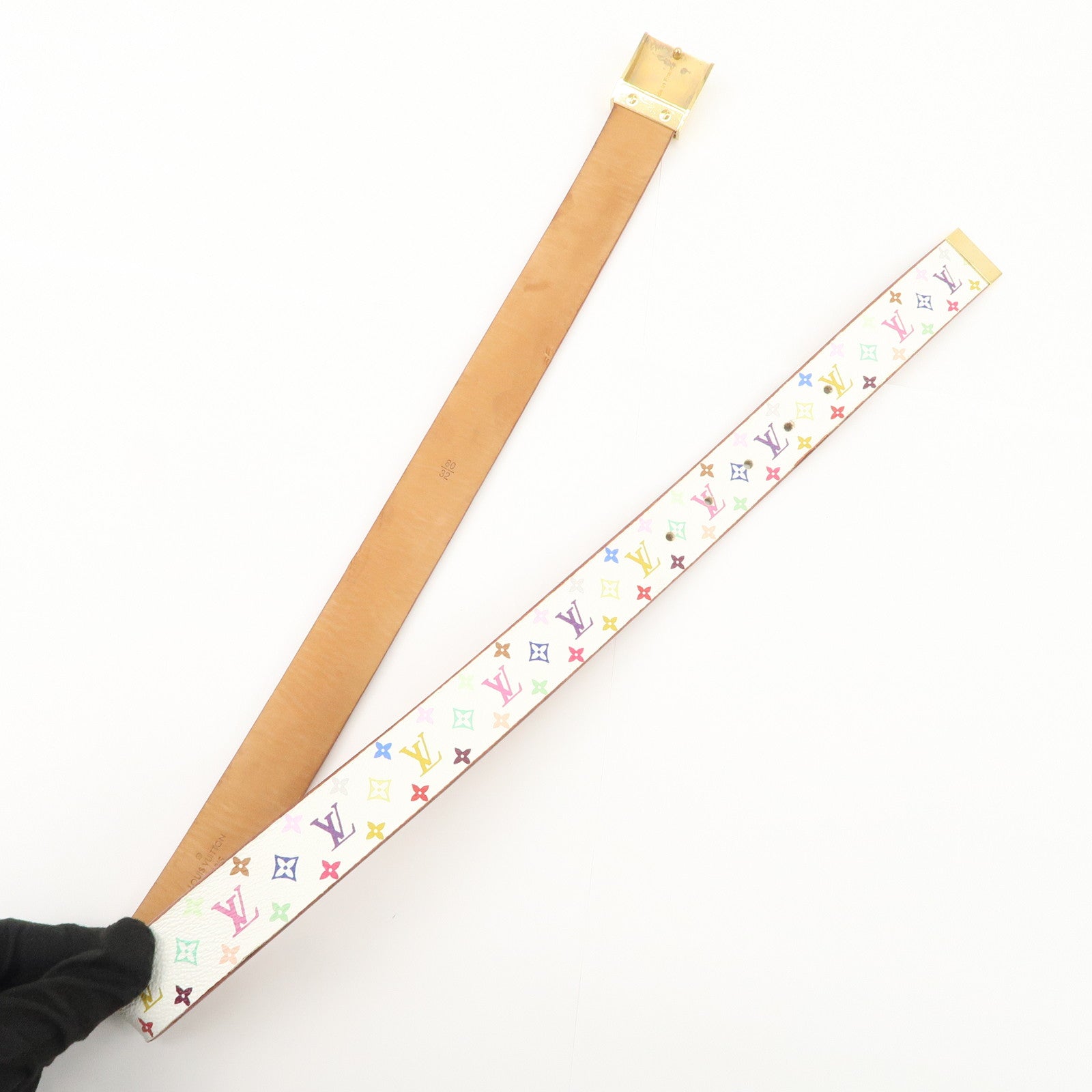 Louis Vuitton Monogram Multicolor Saint Tulle Carre Belt Blanc M9270