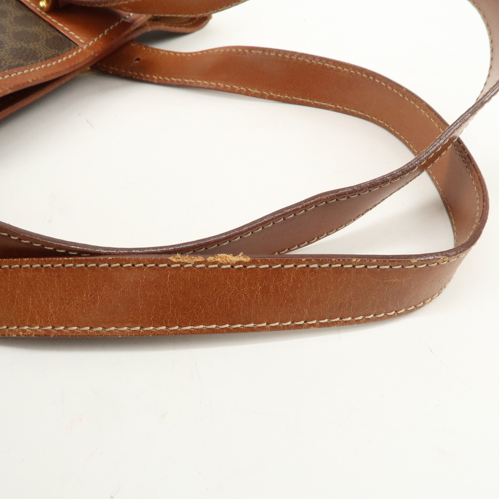 CELINE Macadam PVC Leather Shoulder Bag Tote Bag Brown