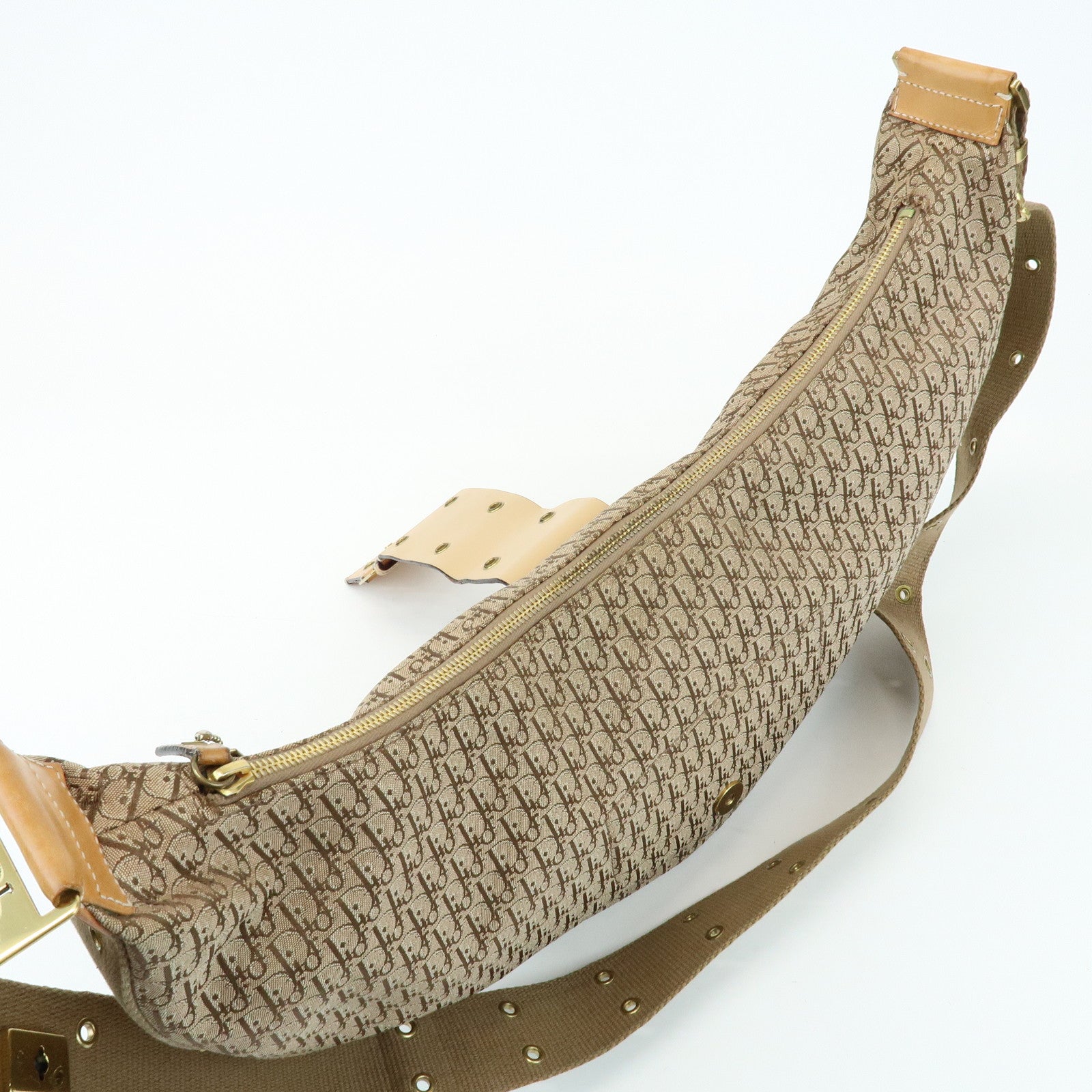 Christian Dior Street Chic Trotter Canvas Leather Shoulder Bag