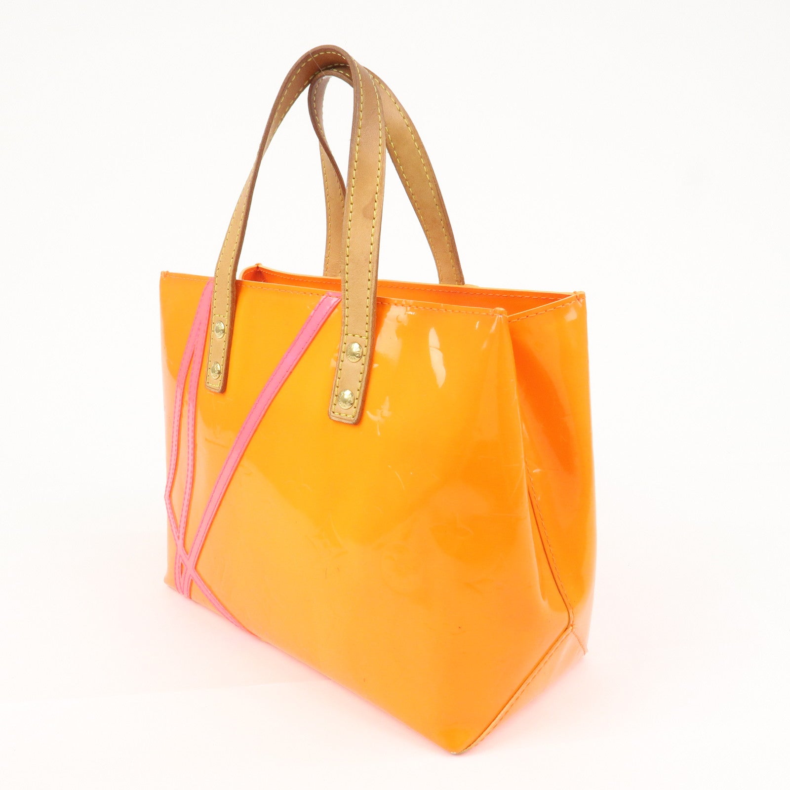 Louis Vuitton Monogram Vernis Leather Lead PM Hand Bag Orange
