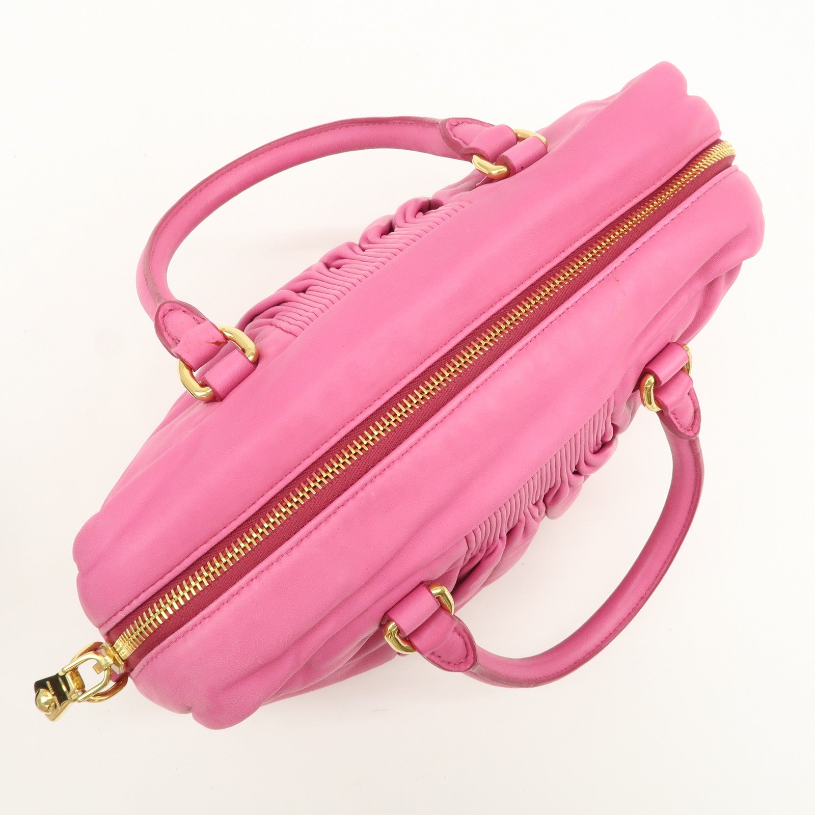 MIU MIU Logo Leather 2Way Bag Hand Bag Shoulder Bag Pink RL0048