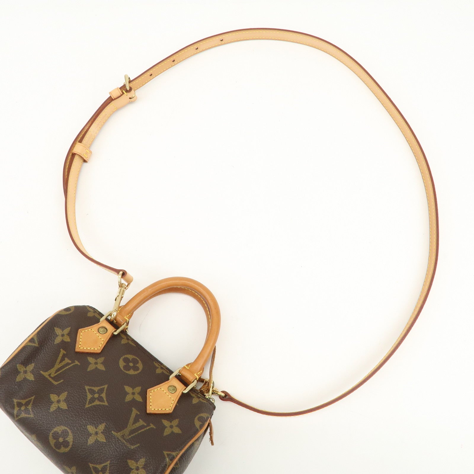 Louis Vuitton Monogram Mini Speedy Hand Bag Boston Bag Brown M41534