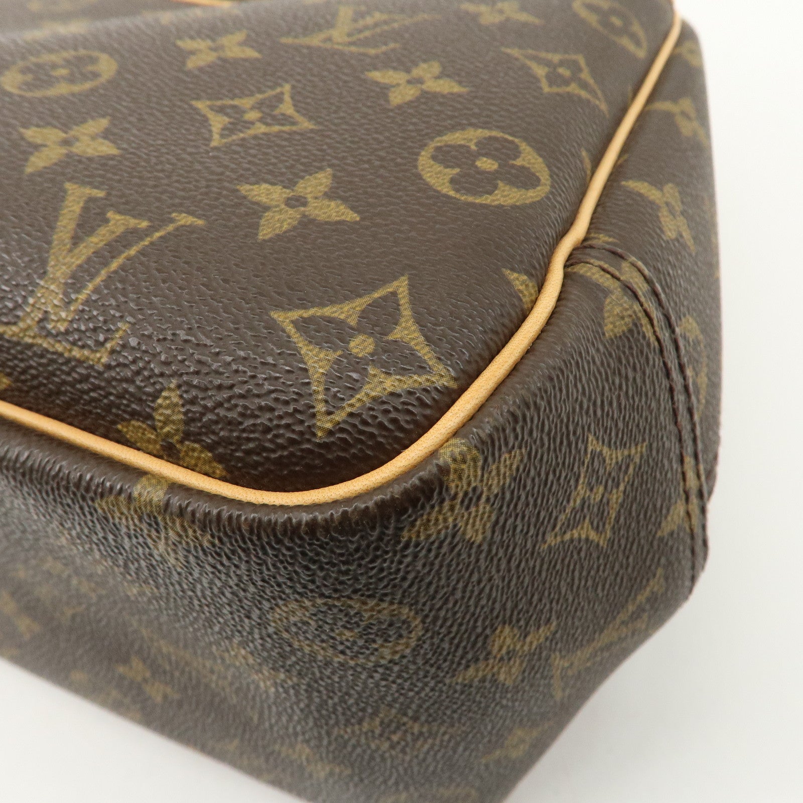 Louis Vuitton Monogram Deauville Hand Bag Brown M47270 Used