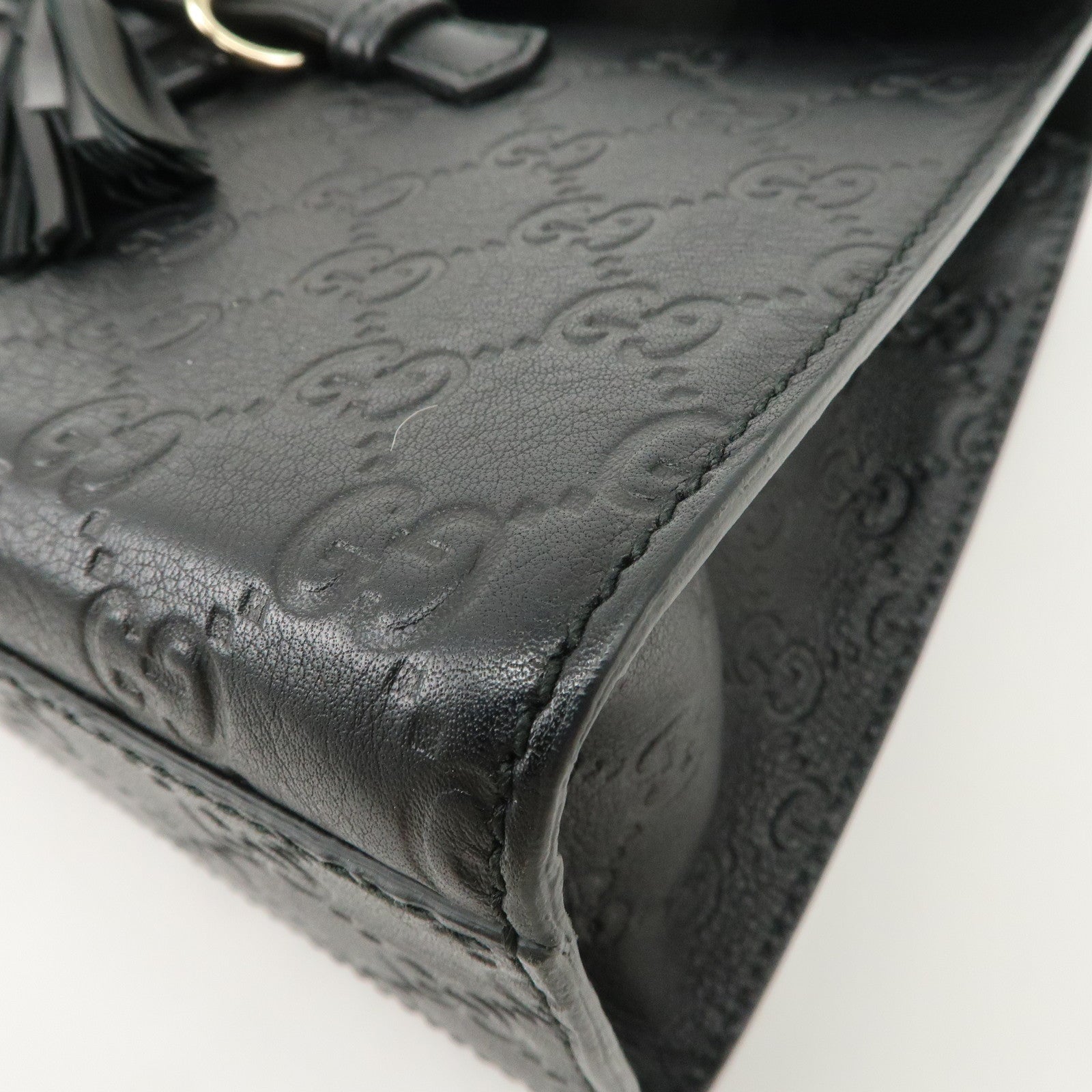 GUCCI Horsebit Guccissima Emily Leather Chain Shoulder Bag 295402 Used