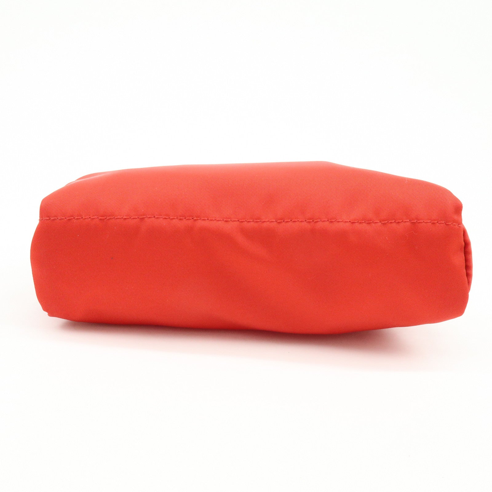 PRADA Triangle Logo Nylon Pouch Cosmetic Pouch Red