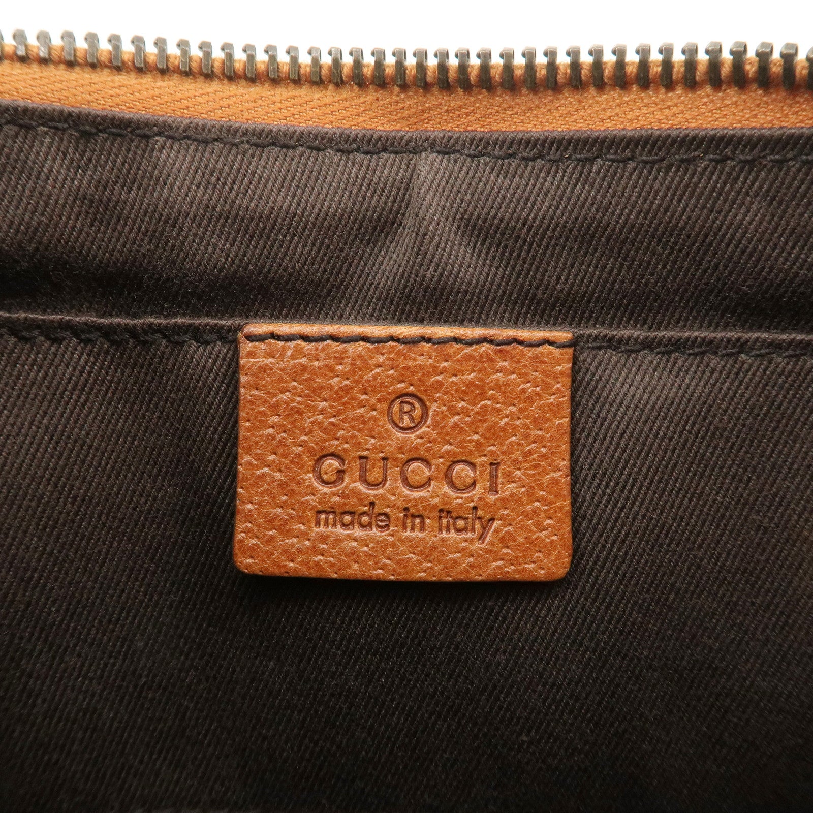 GUCCI GG Canvas Leather Chain Hand Bag Pouch Beige Brown 120940 Used