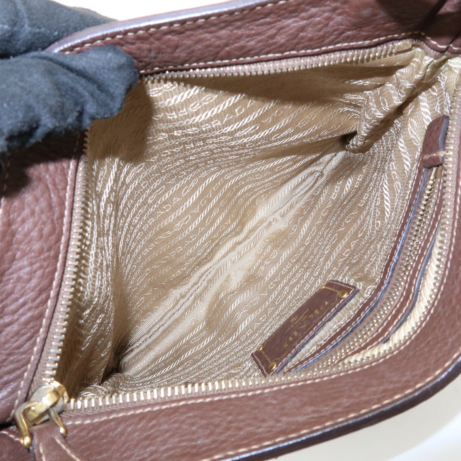 PRADA Logo Jacquard Leather Shoulder Bag Crossbody Bag Camouflage