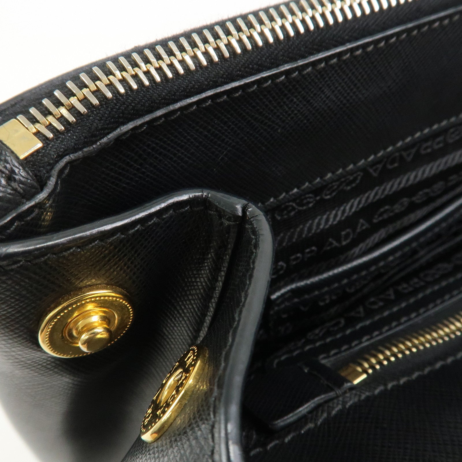 PRADA Galleria Triangle Logo Saffiano Leather 2Way Bag Black BN2274