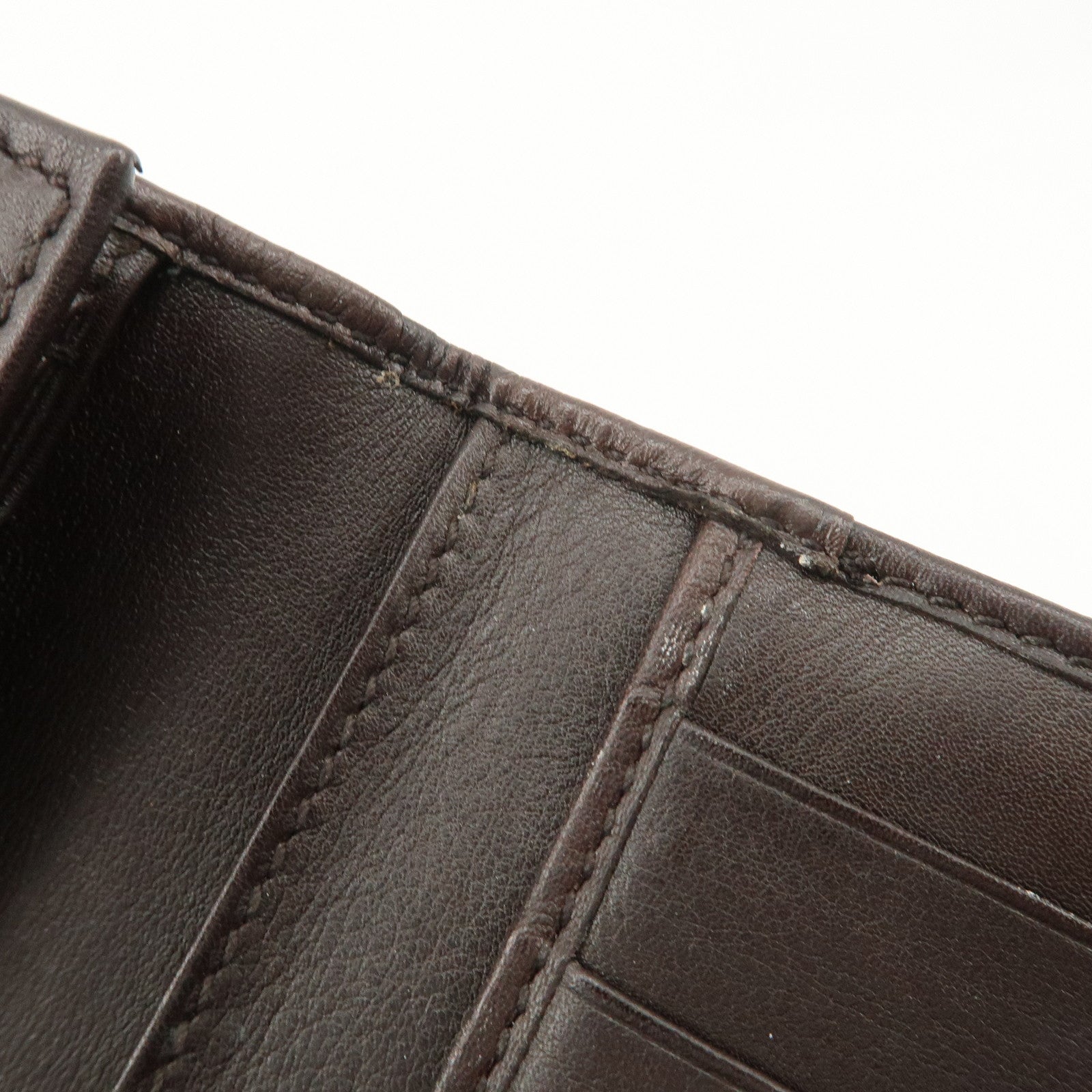 GUCCI Guccissima Leather W Hook Bi-Fold Long Wallet Brown 112715 Used