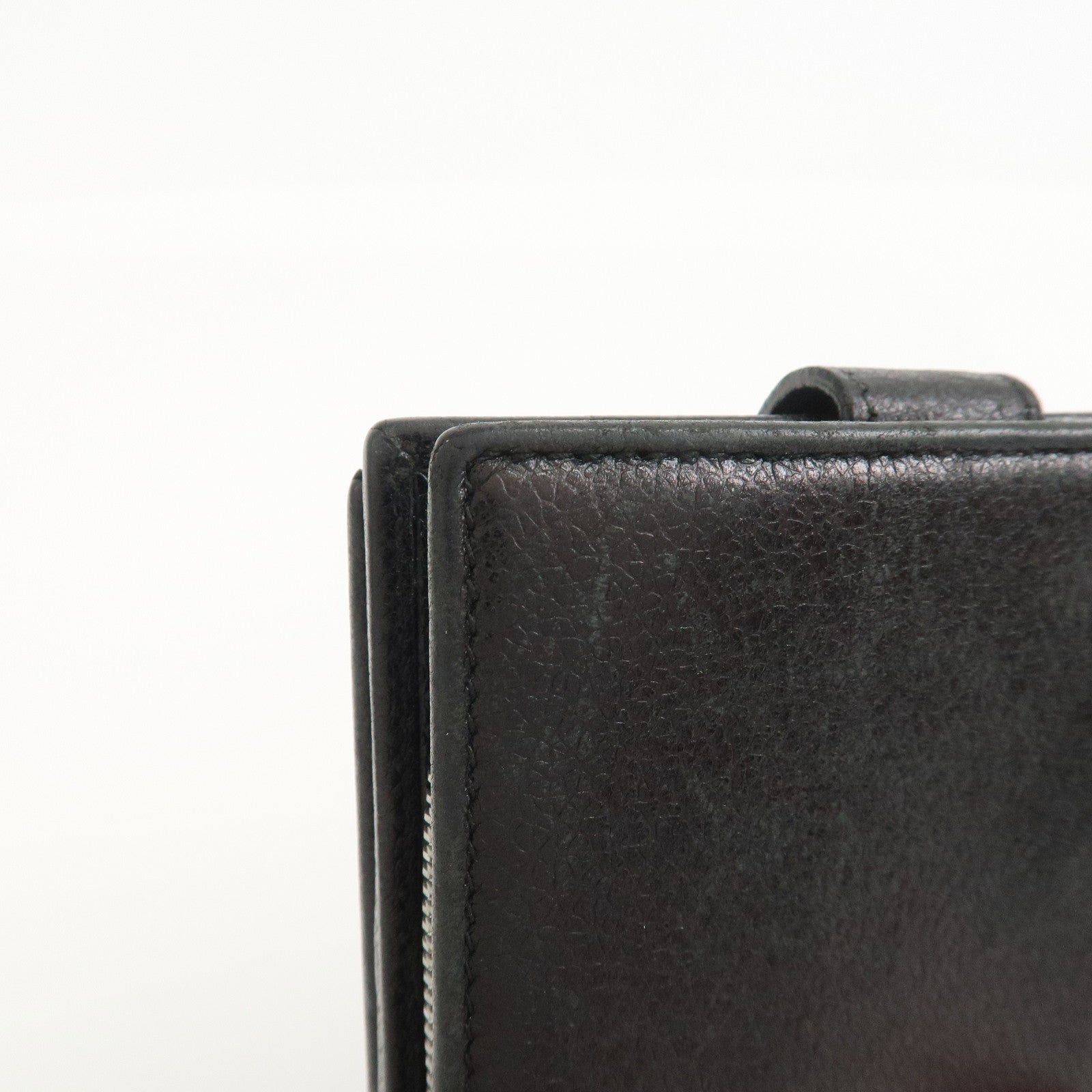 BVLGARI Set of 2 Leather Compact Wallet Bi-fold Wallet Black