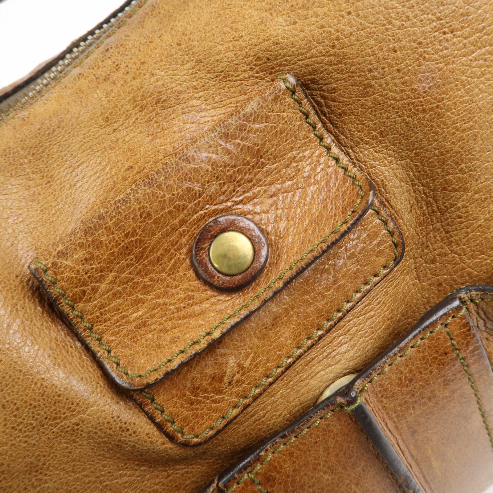 Chloe Leather Heloise Shoulder Bag Hand Bag Brown