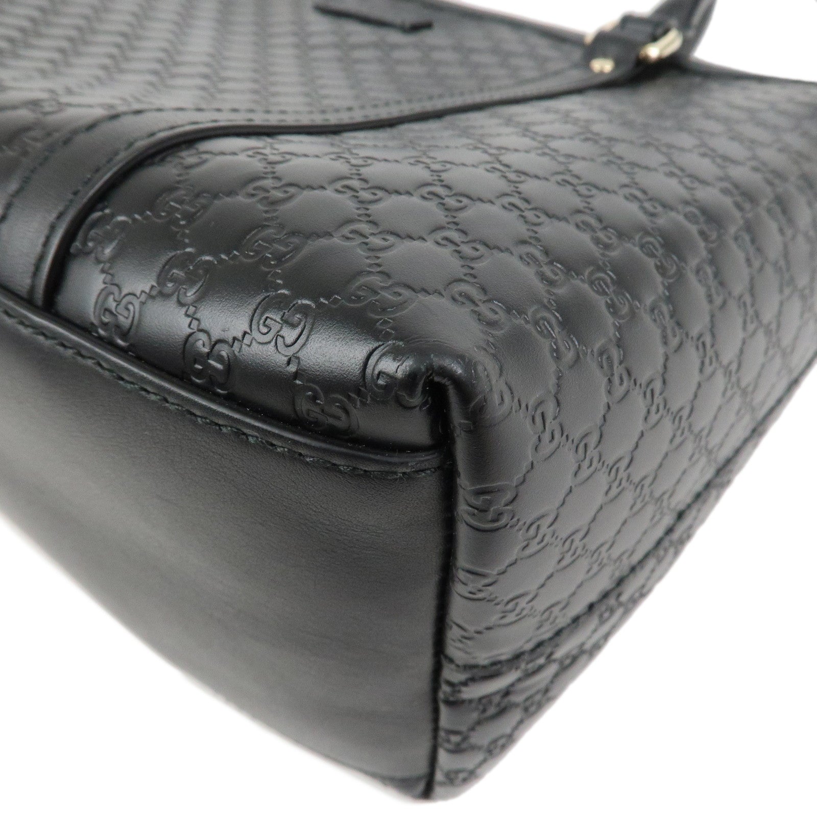 GUCCI Micro Guccissima Leather 2Way Hand Shoulder Bag Black 449659
