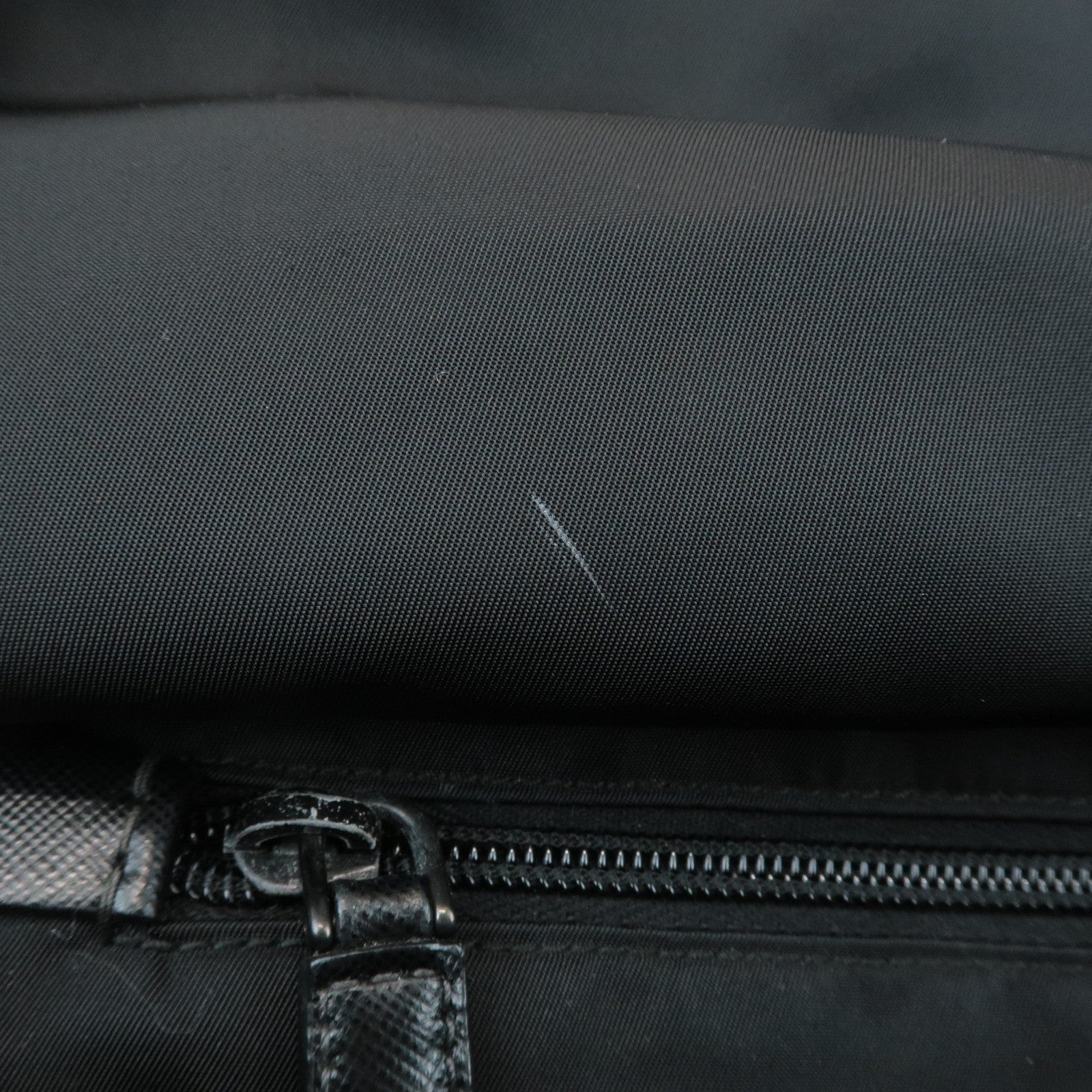 PRADA Triangle Logo Nylon Camouflage Shoulder Bag Black Gray Navy Used