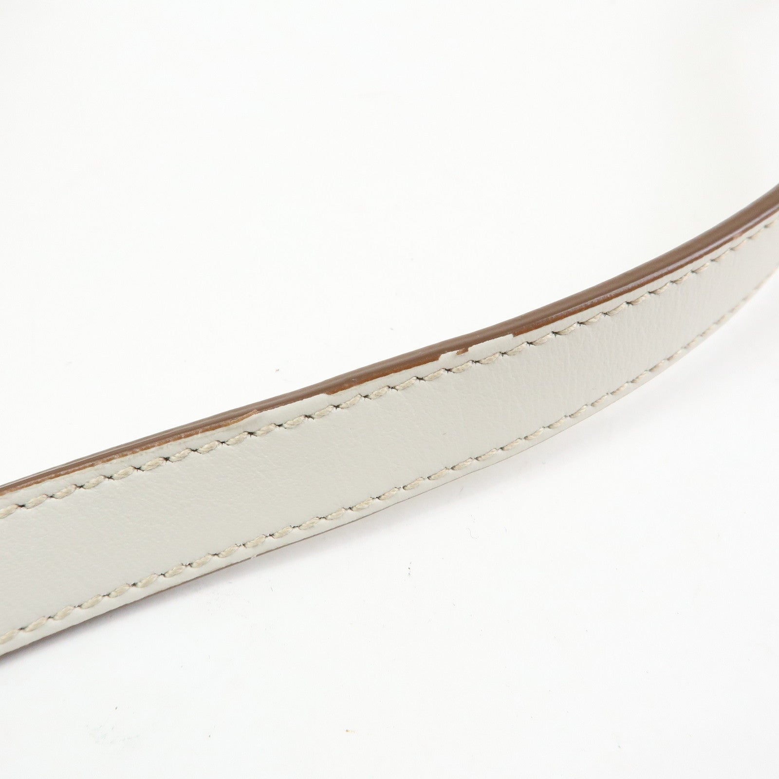 PRADA Logo Jacquard Leather Shoulder Bag Beige White 1BH089