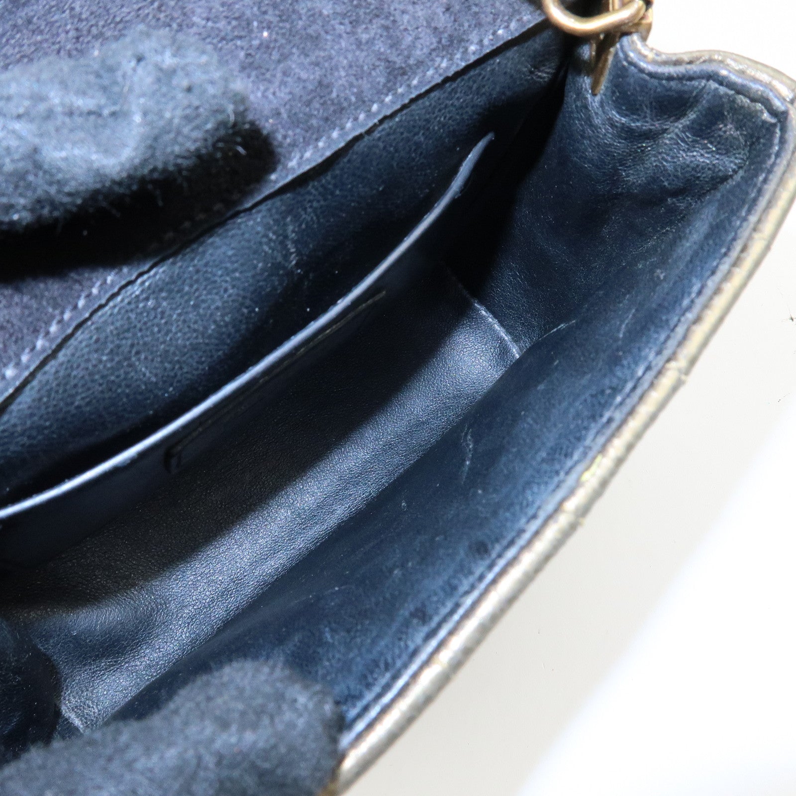 SAINT LAURENT PARIS Leather Vicky Shoulder Bag Crossbody Bag Gold