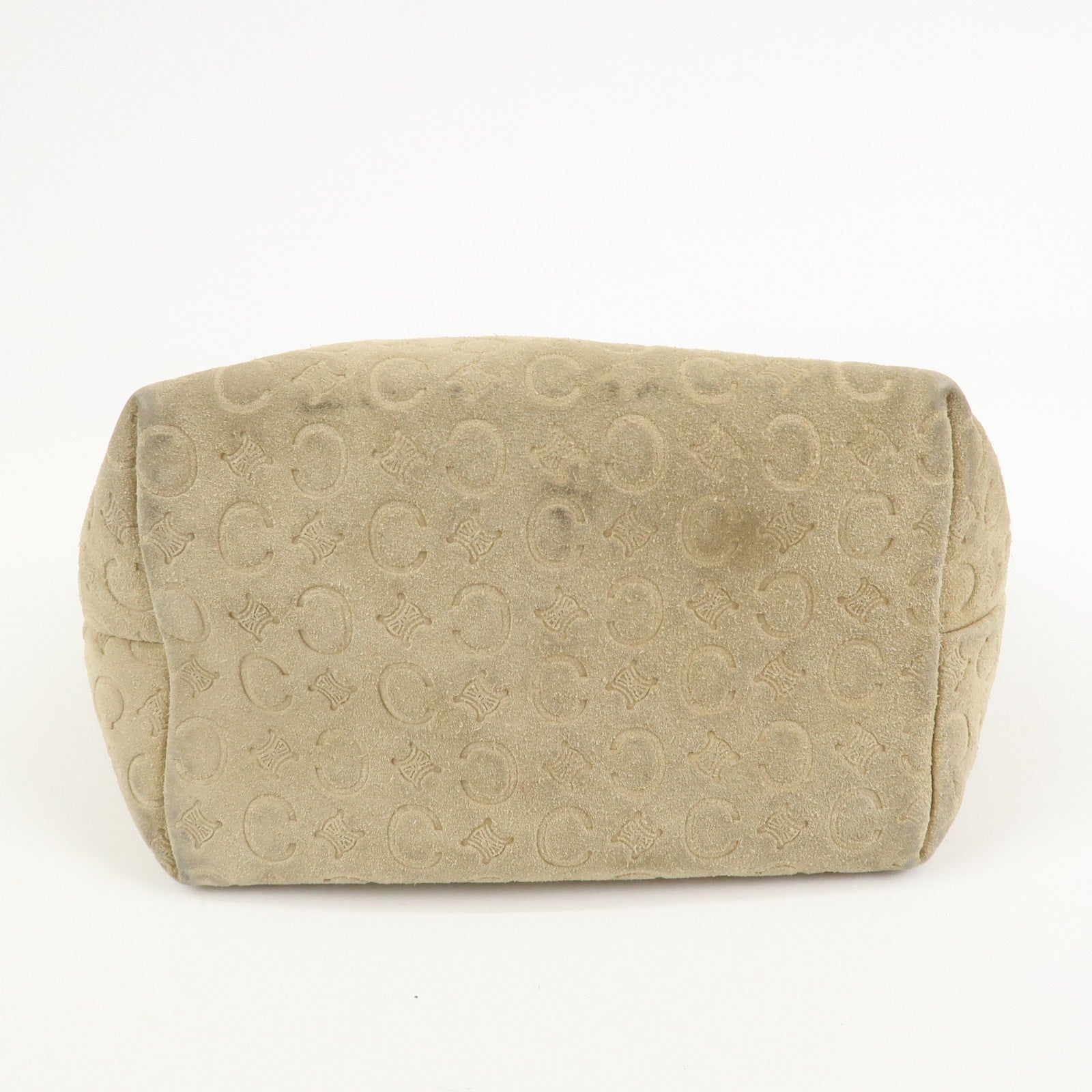 CELINE C Macadam Suede Leather Hand Bag Beige