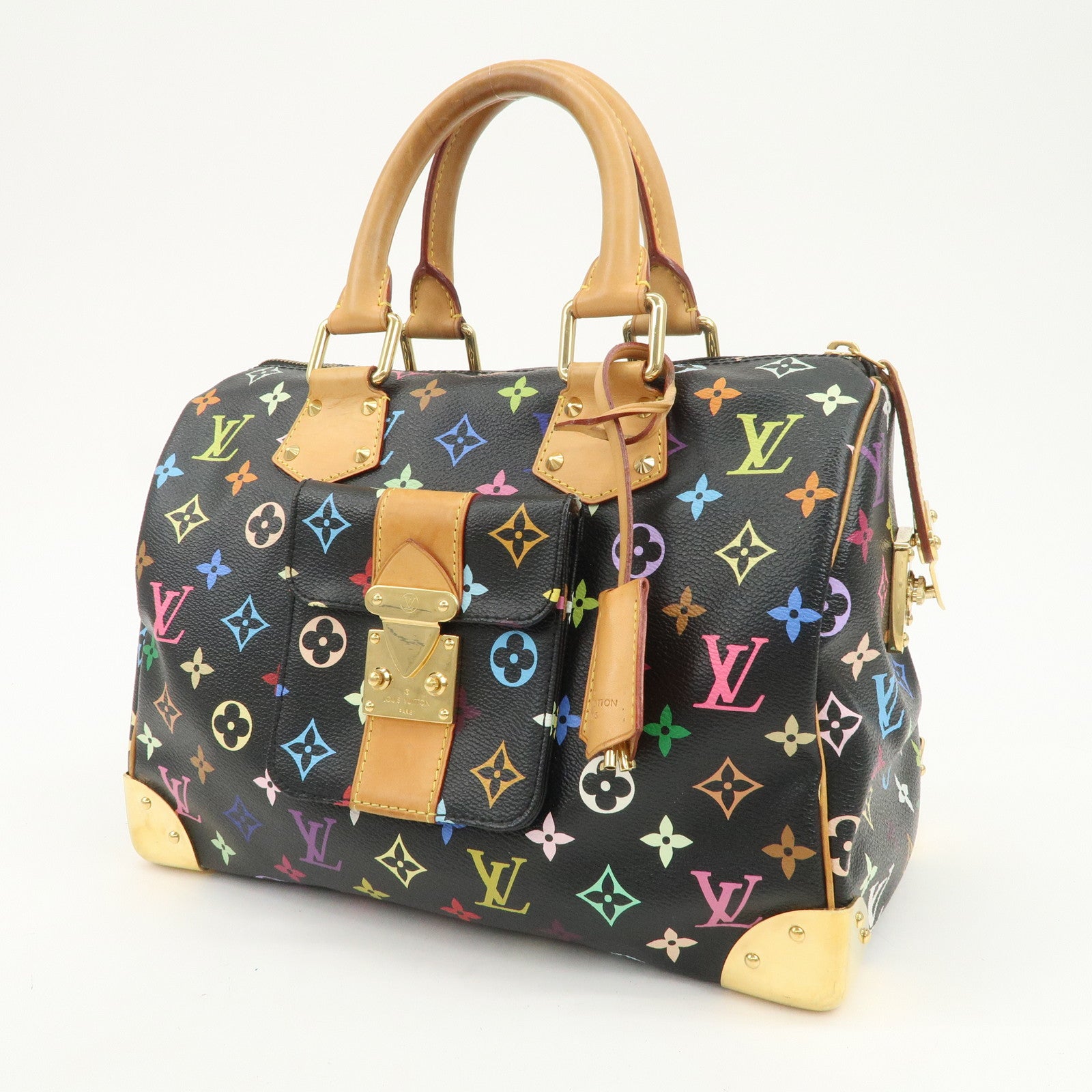 Louis Vuitton Monogram Multicolor Speedy 30 Boston Bag Noir M92642