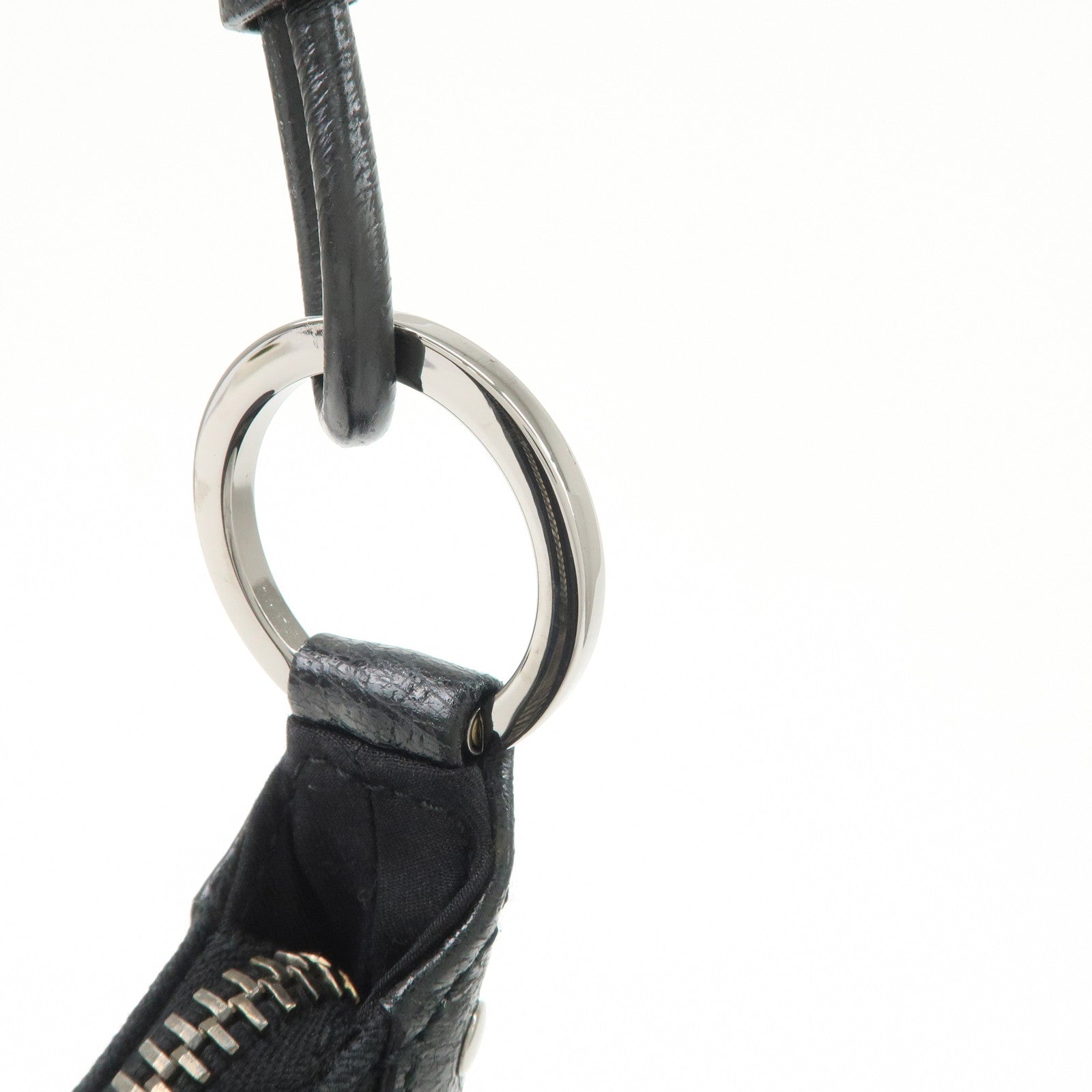 GUCCI GG Canvas Leather Shoulder Bag Hand Bag Black 115003