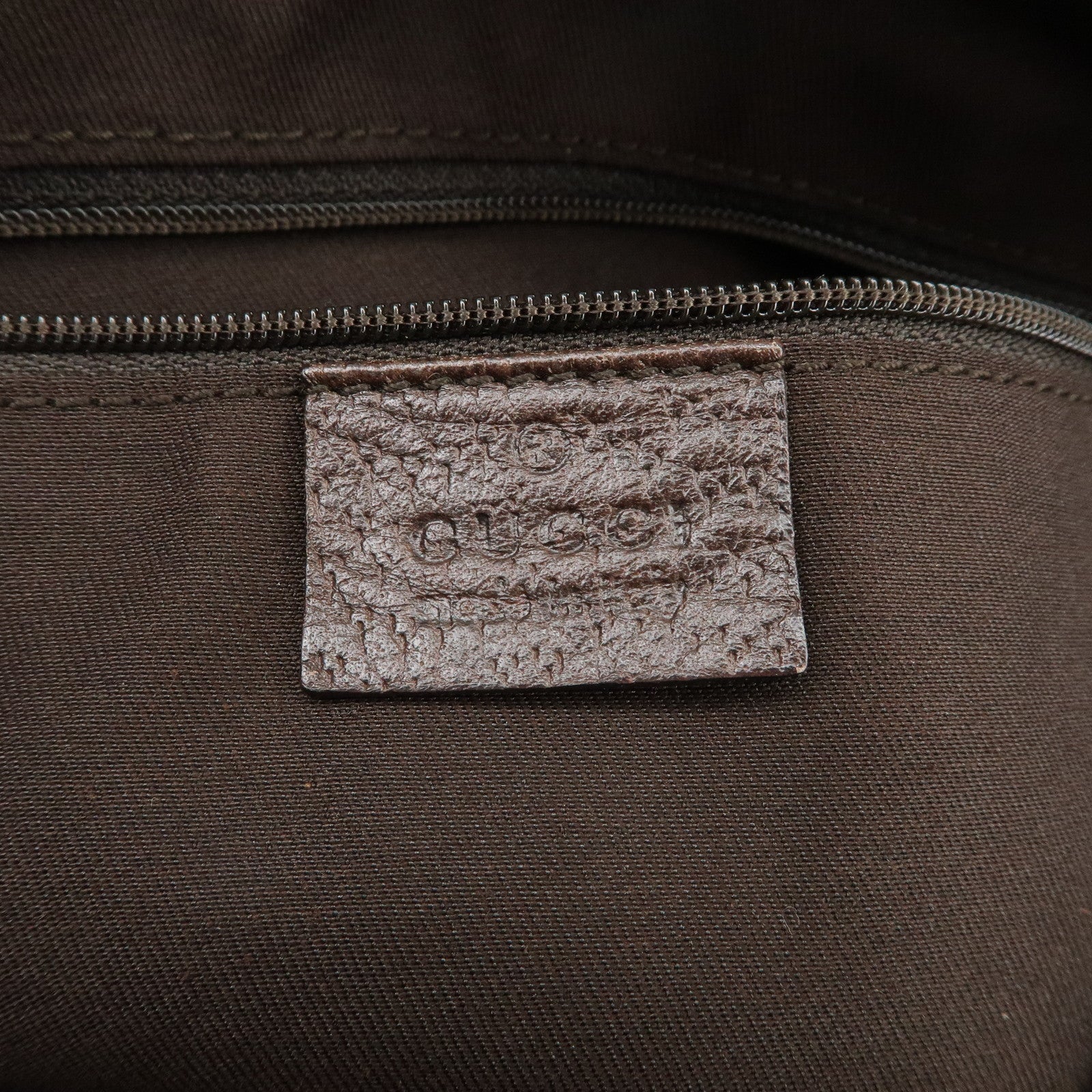 GUCCI Abbey GG Canvas Leather Tote Bag Beige Dark Brown 141471 Used