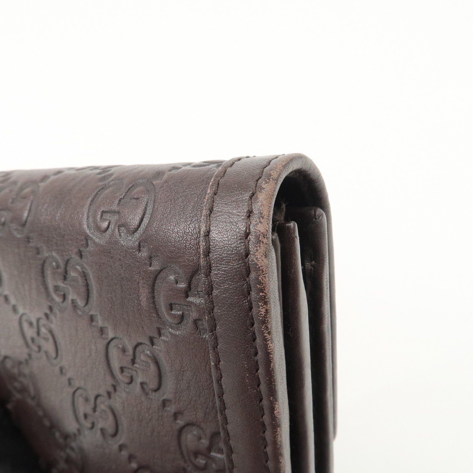 GUCCI Guccissima Interlocking GG Leather Bi-fold Wallet 282431 Used