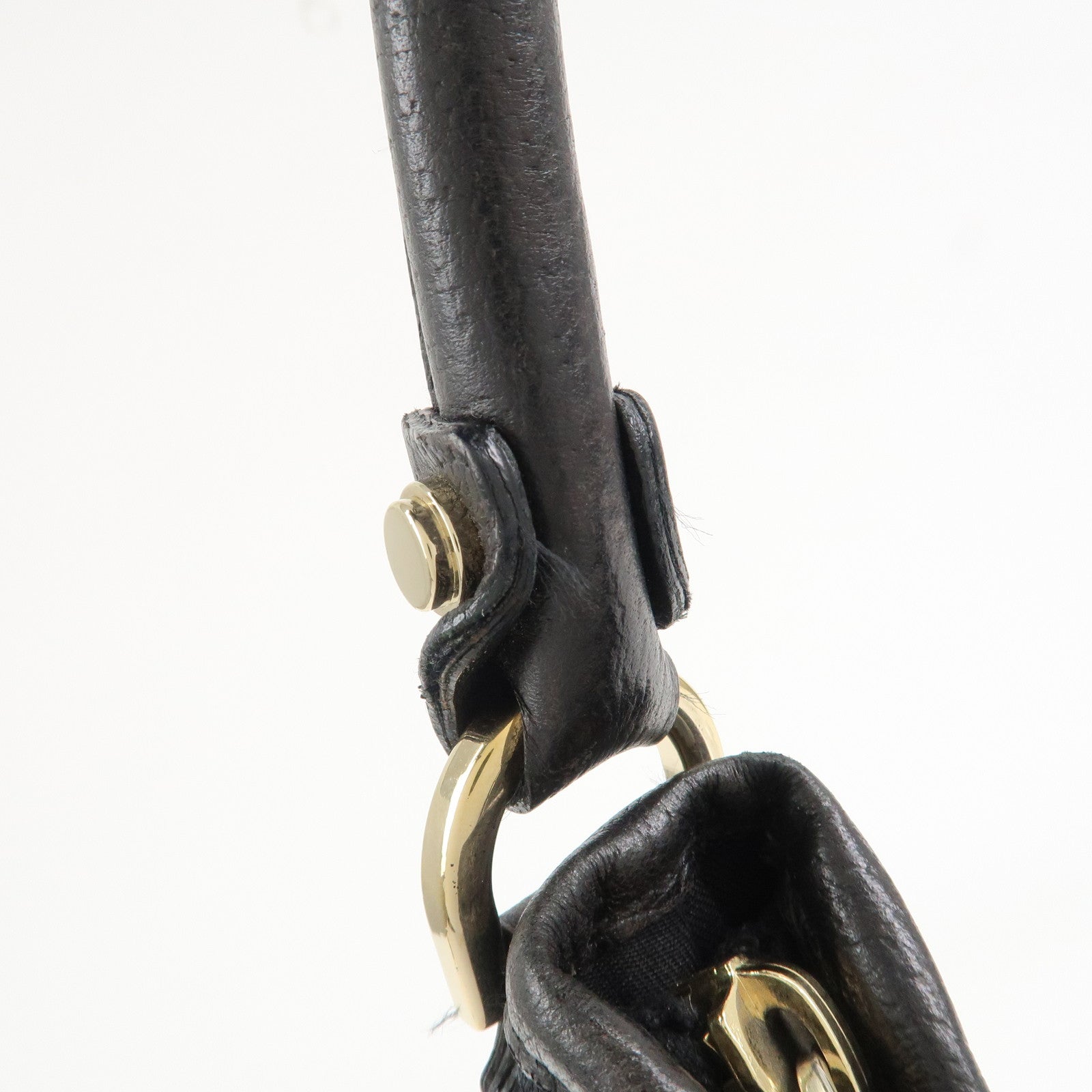 GUCCI Abbey GG Canvas Leather Shoulder Bag Hand Bag Black 130737