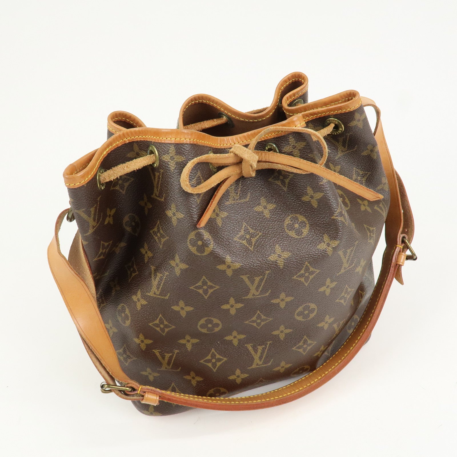 Louis Vuitton Monogram Canvas Petit Noe Shoulder Bag Brown M42226