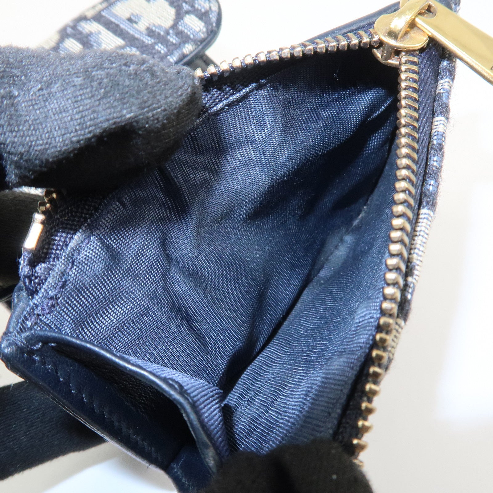 Christian Dior Trotter JacguardCanvas Leather Saddle Trifold Wallet