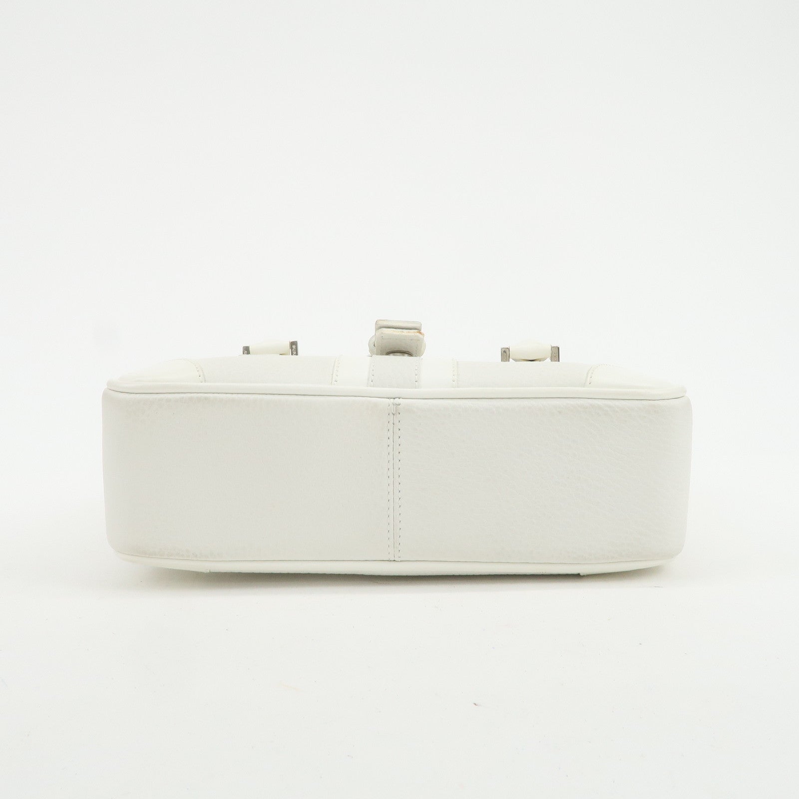 BURBERRY Leather Shoulder Bag Hand Bag White