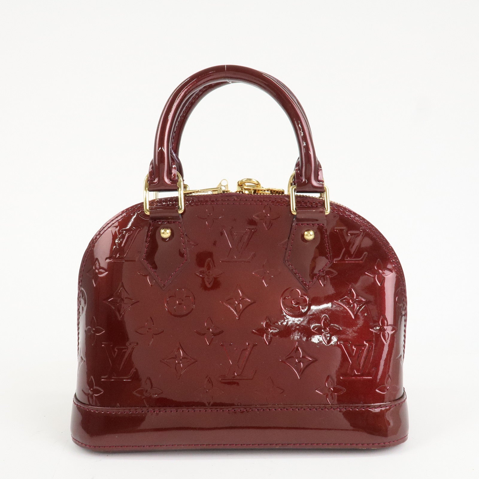 Louis Vuitton Monogram Vernis Alma BB 2Way Hand Bag Rouge M91676 Used