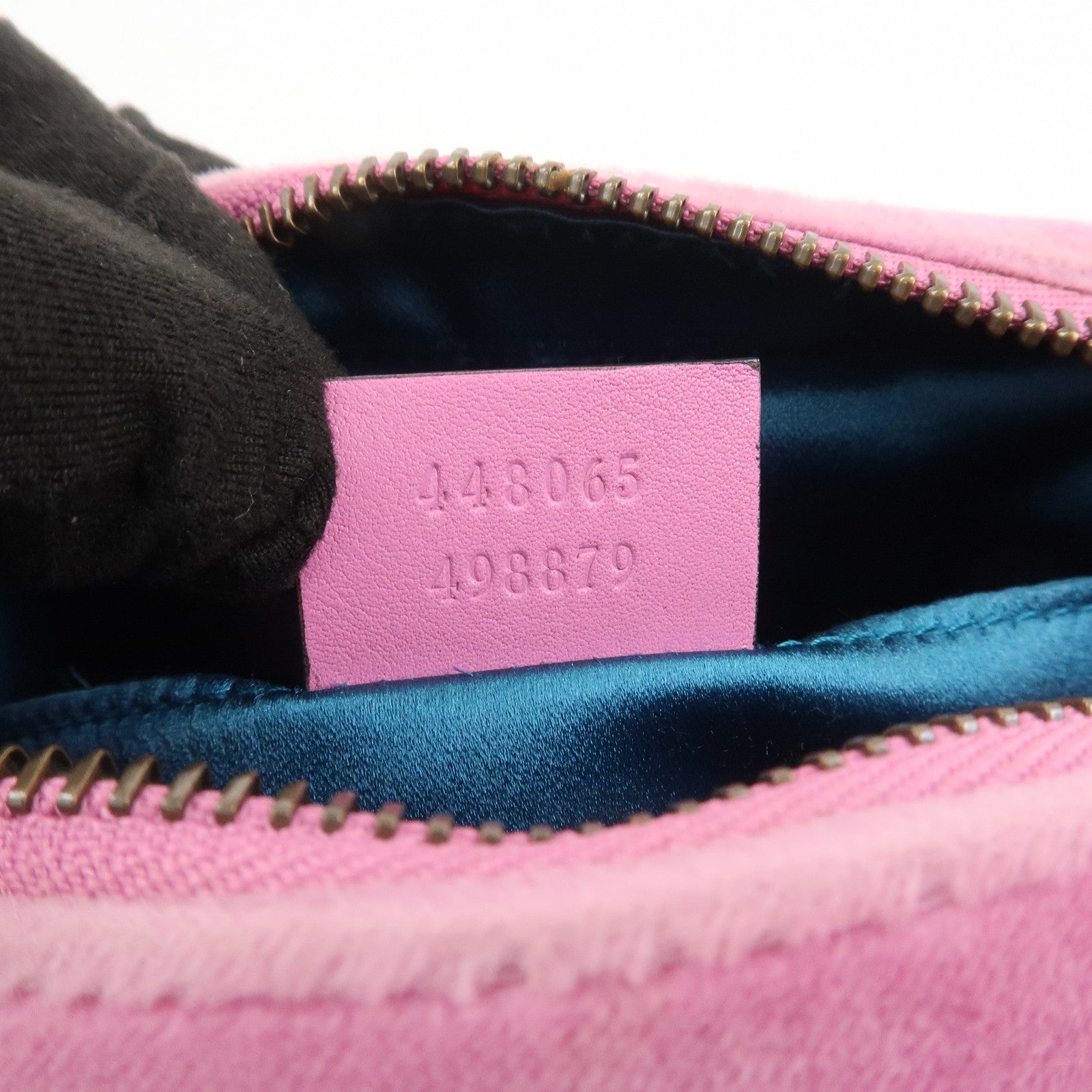 GUCCI GG Marmont Velvet Rhinestone Shoulder Bag Pink 448065