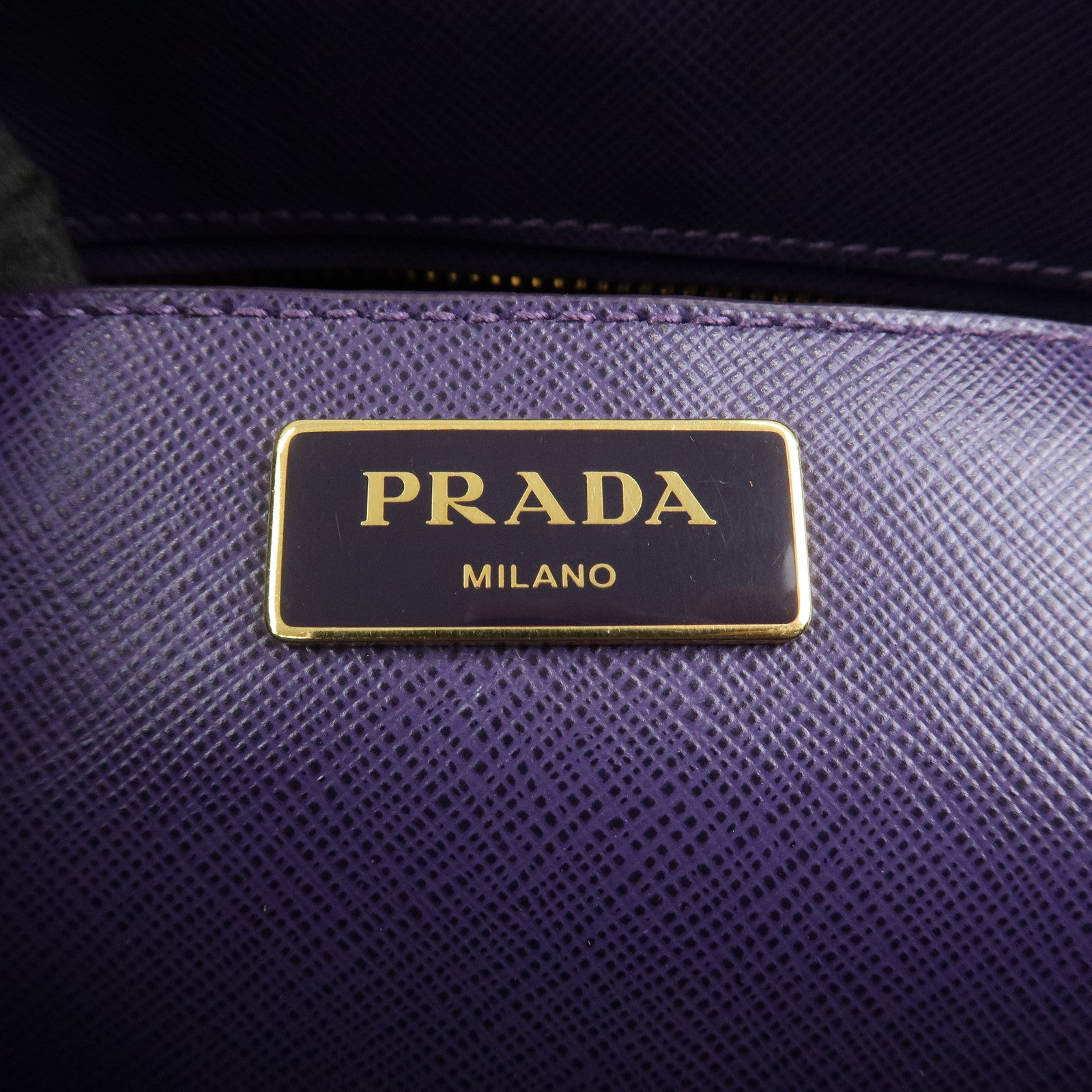 PRADA Saffiano Leather Galleria 2Way Bag Hand Bag Purple BN1786
