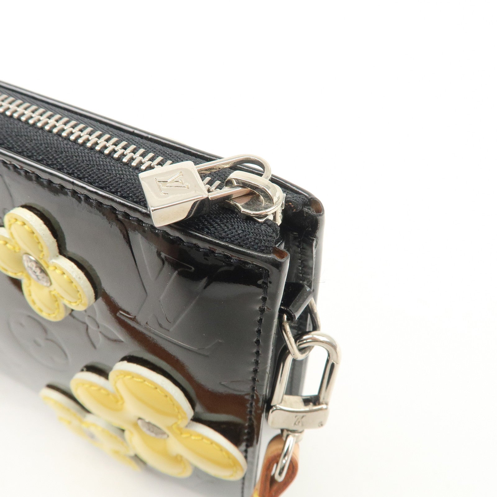 Louis Vuitton Monogram Vernis Flower Lexington Hand Bag Noir M92245 Used