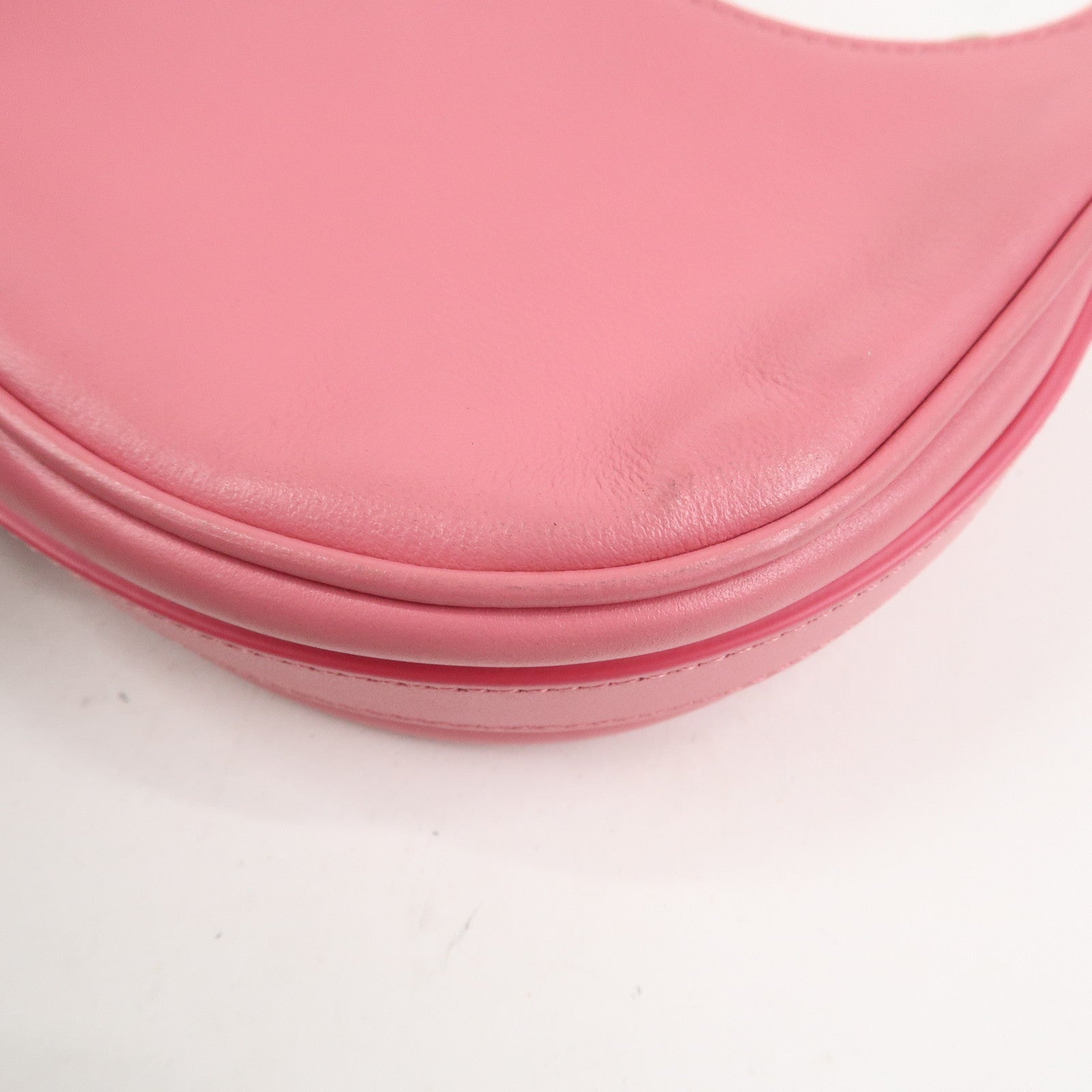 CELINE Ava Leather Hand Bag Hand Pouch Pink