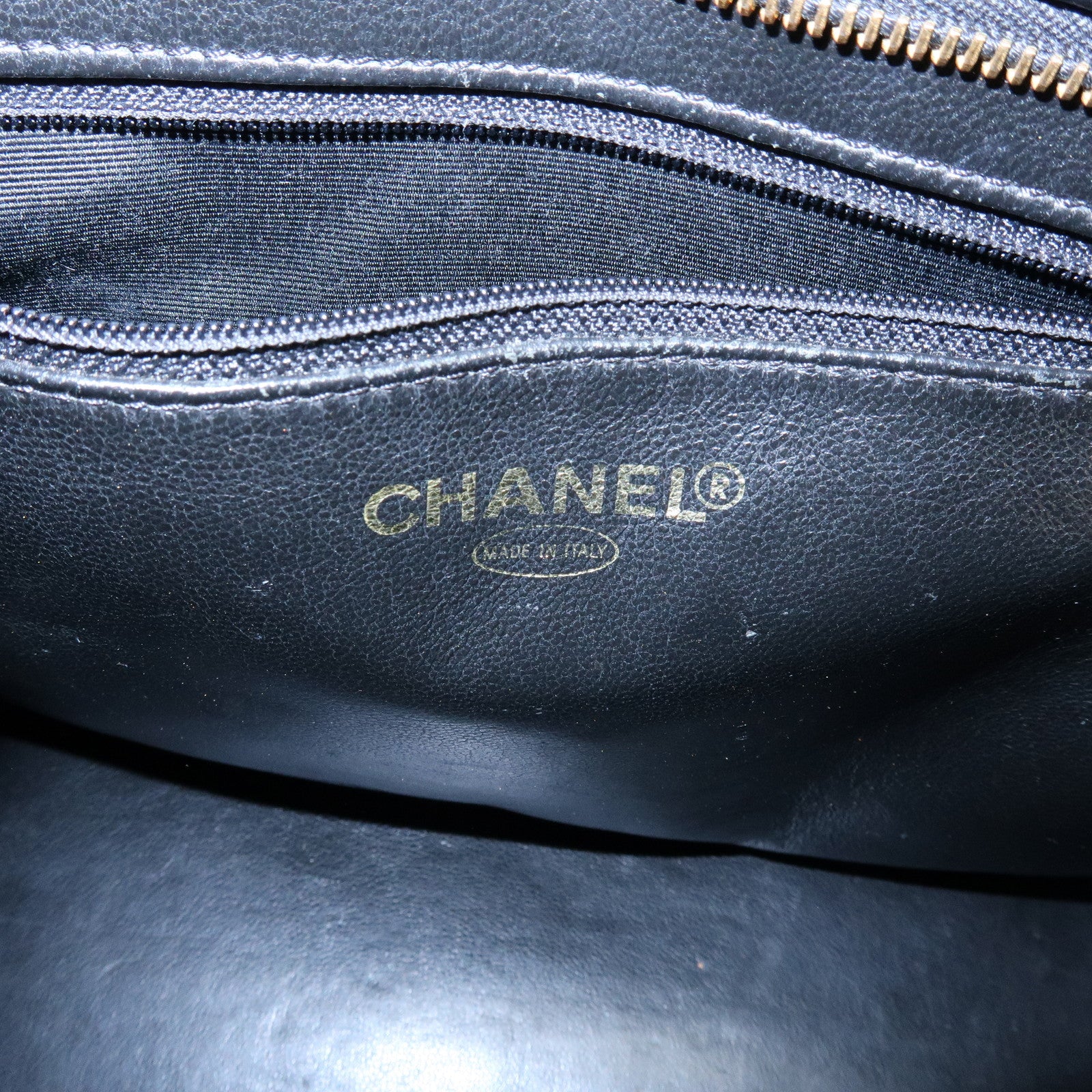 CHANEL Matelasse COCO Mark Medallion Caviarskin Tote Bag A01804