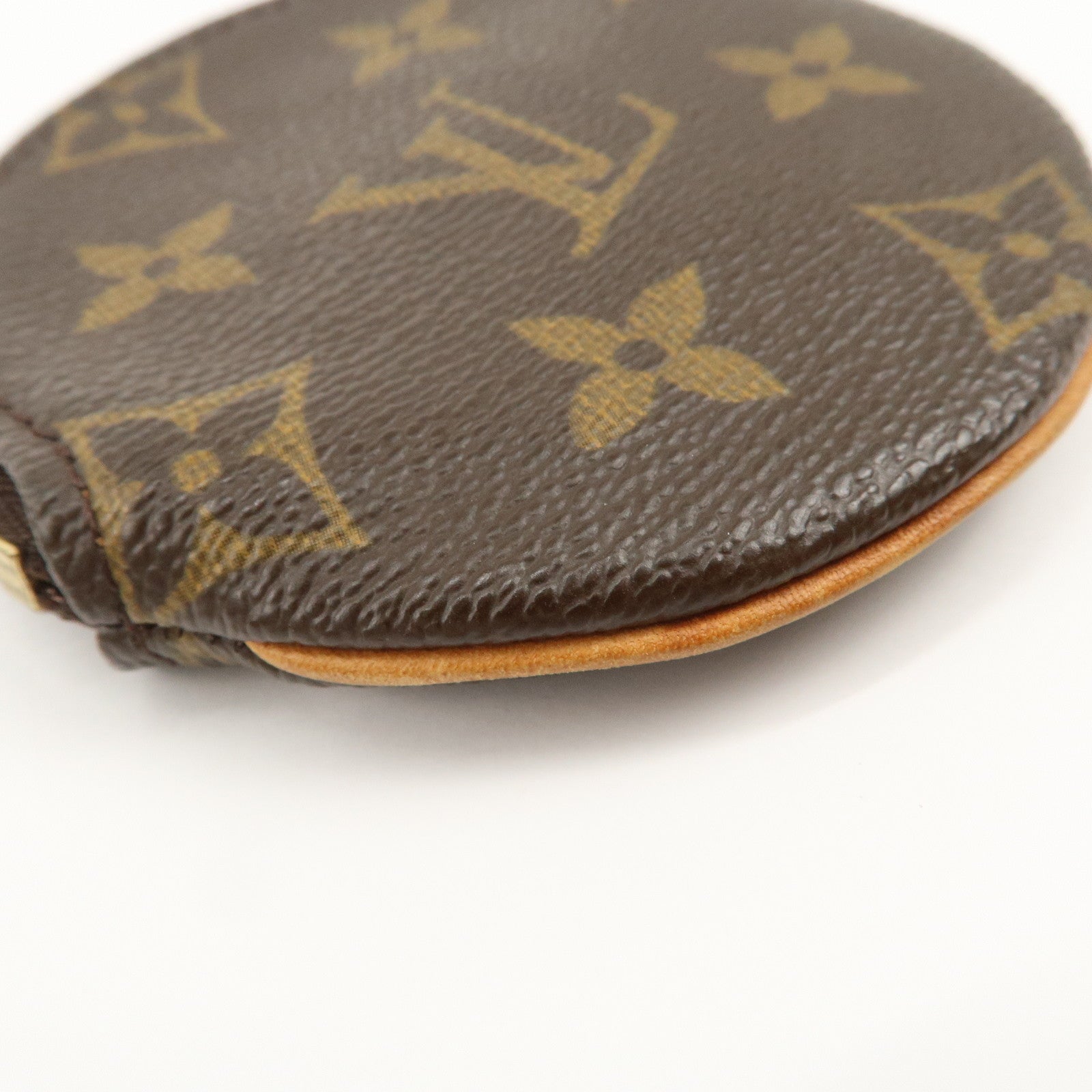 Louis Vuitton Monogram Porte Monnaie Rond Coin Case Brown M61926 Used