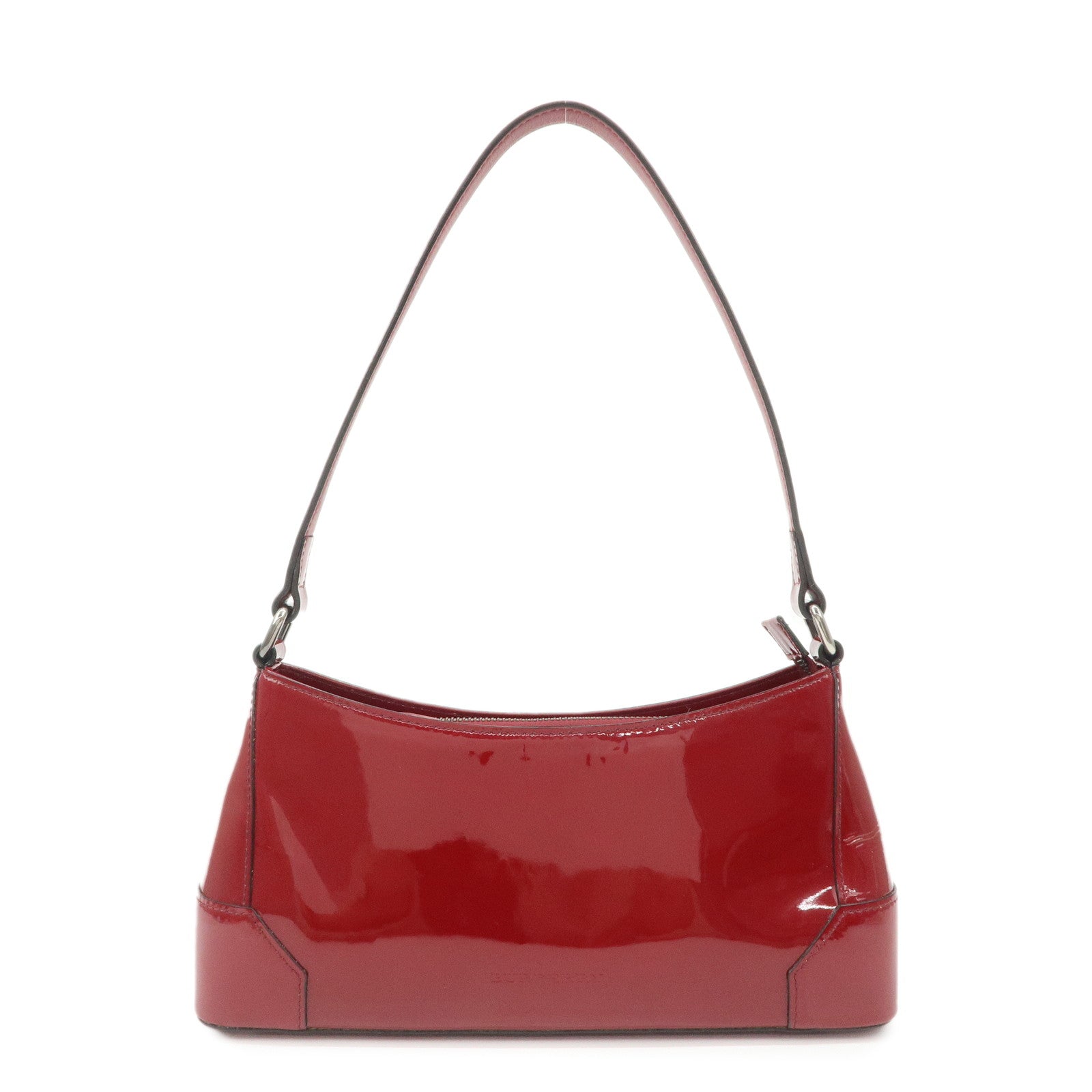 BURBERRY Patent Leather Shoulder Bag Hand Bag Red