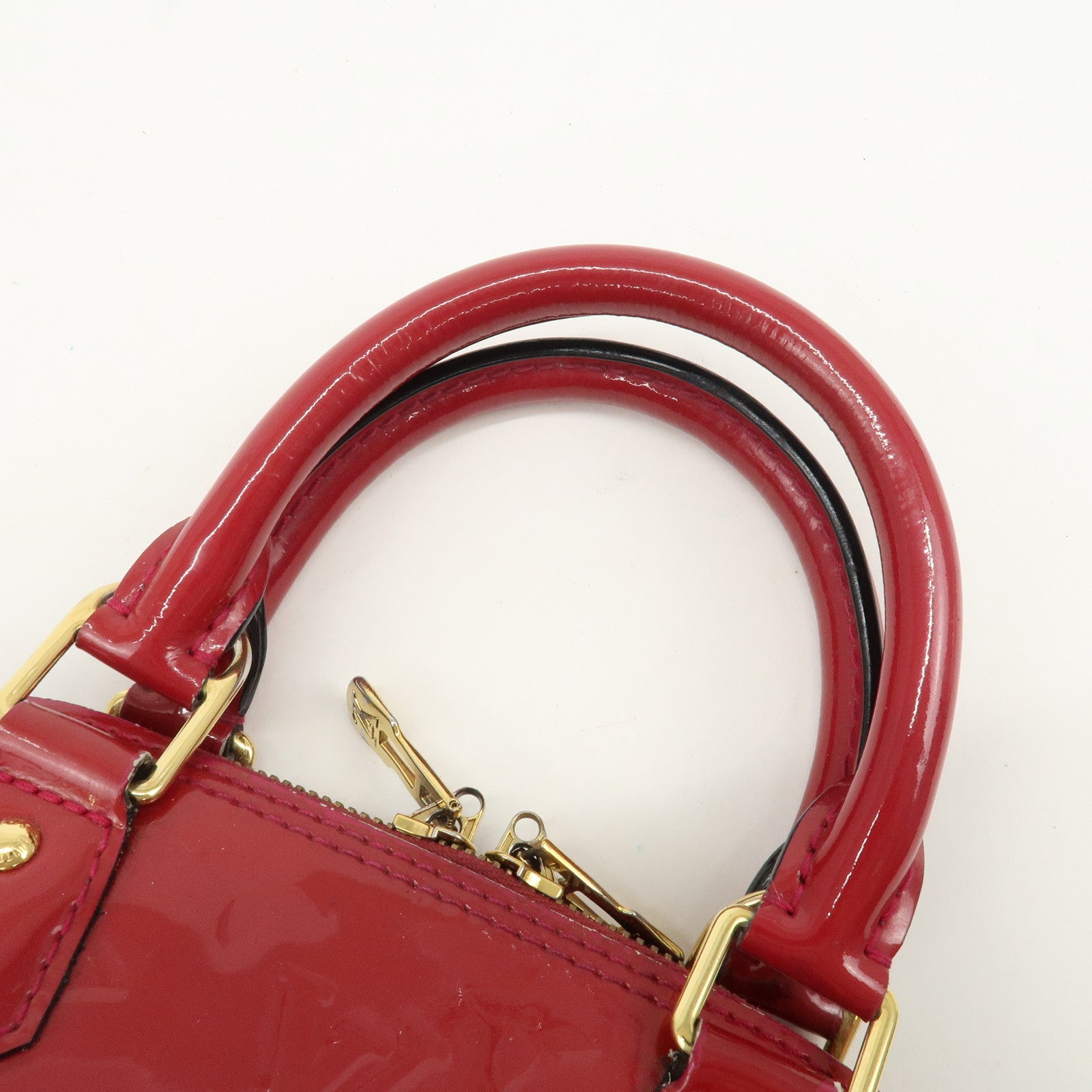 Louis Vuitton Monogram Vernis Alma BB 2Way Hand Bag Rouge M91698