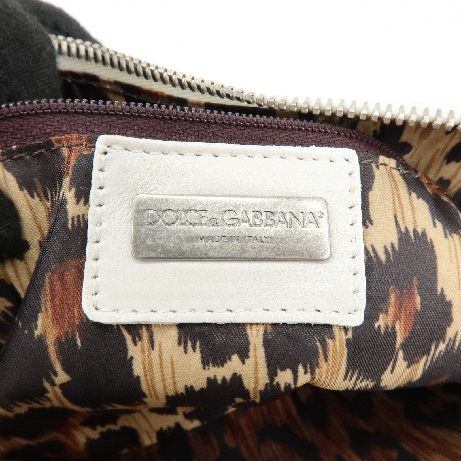 Dolce&Gabbana Leather Hand Bag Shoulder Bag Studs White