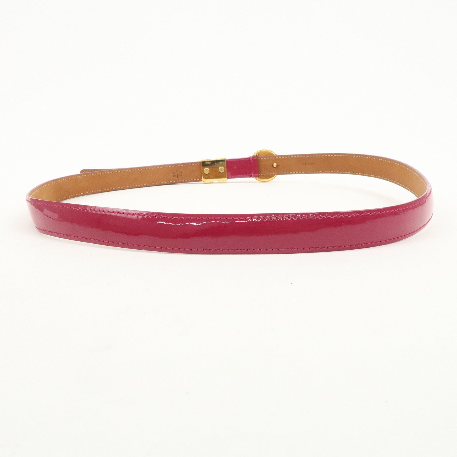 Louis Vuitton LV Stamp Vernis Leather Ceinture Belt Pink