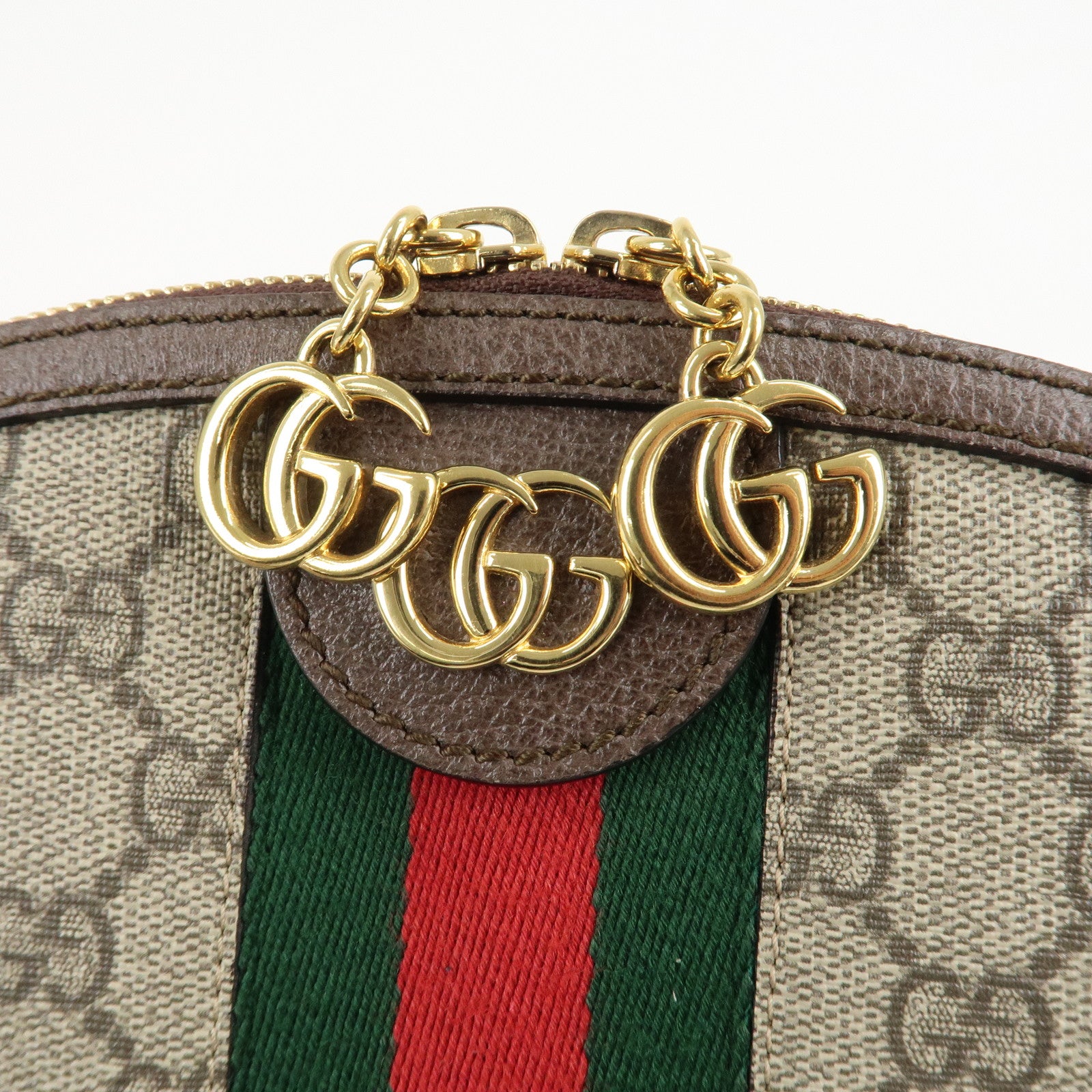GUCCI Ophidia GG Supreme Sherry Leather Shoulder Bag 499621 Used