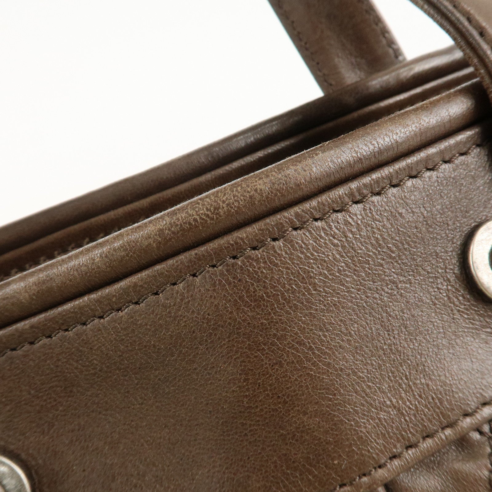 CHANEL Matelasse Leather Hand Bag Tote Bag Brown Used