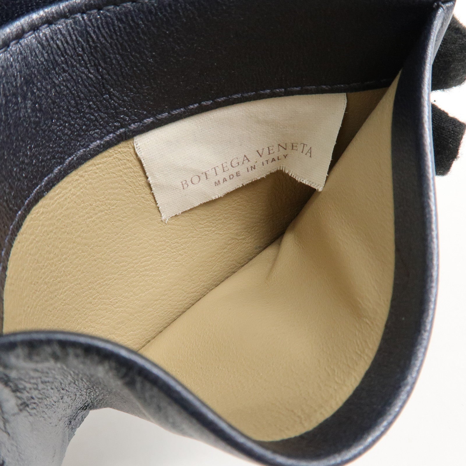 BOTTEGA VENETA Intrecciato Leather Card Case Gray 133945 Used